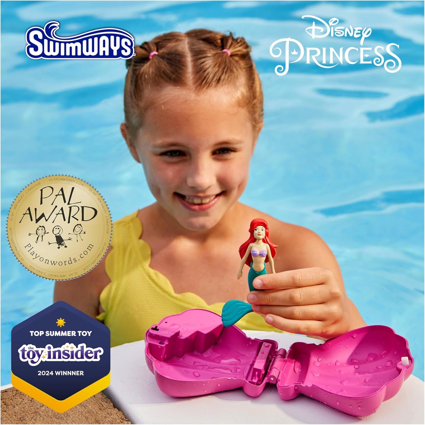 Hot SwimWays The Little Mermaid Ariel Dive N’ Surprise Pool Toy for Ages 5+ | Waterproof Figurine Sinks in Its Capsule and Floats in Surprise Reveal; Teaches Kids Swimming Skills and Diving Confidence