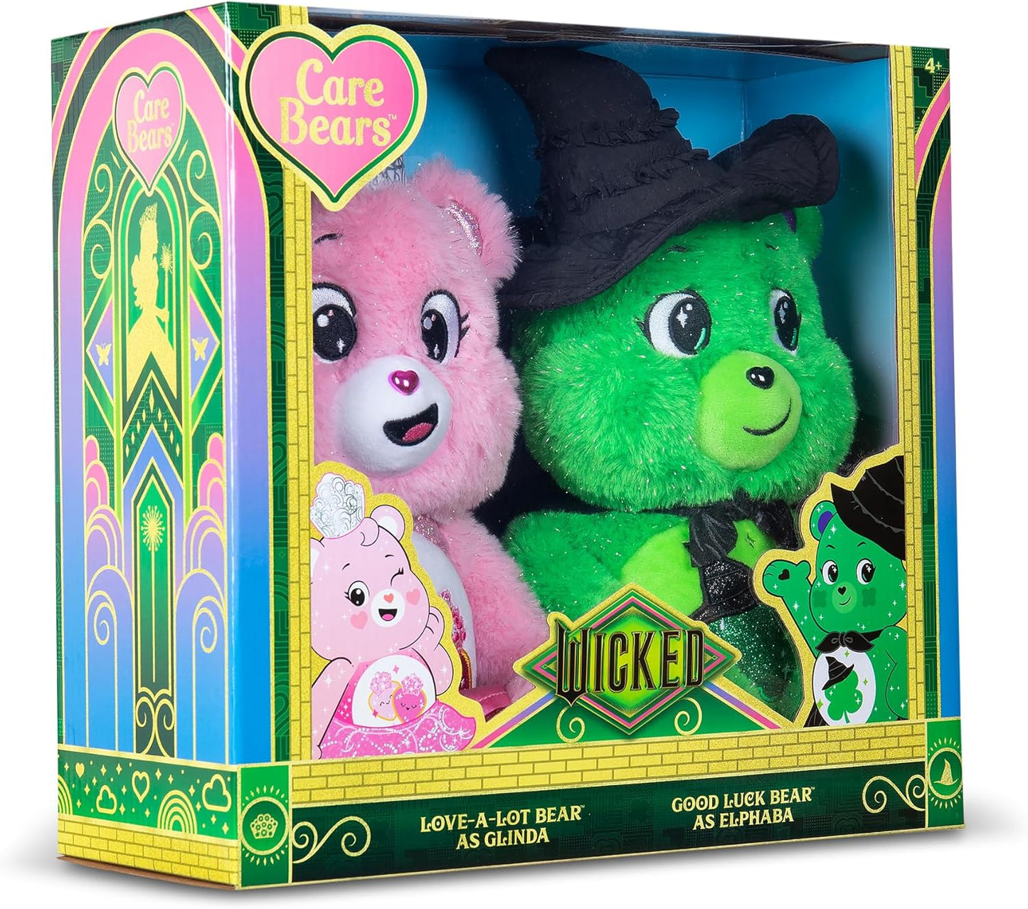 Hot Care Bears - Care Bears x Wicked 2-Pack - Love-a-Lot Bear as Glinda & Good Luck Bear as Elphaba