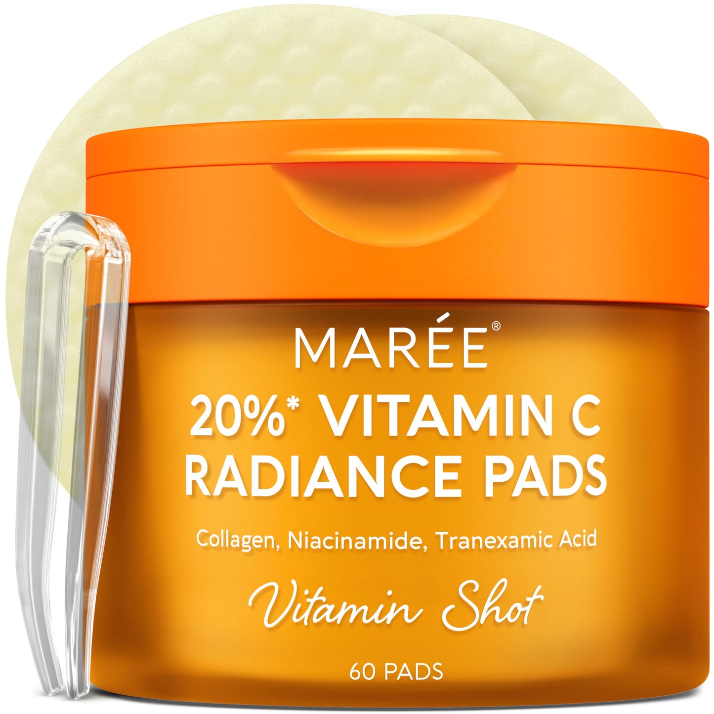 HotMAREE Glycolic Acid Pads - Toner Pads for Face Cleansing - Exfoliating Pad with Tea Tree Oil, Salicylic Acid & Vitamins E, B3, B5 - Facial Polishes & Peels, Skin Pore Resurfacing & Radiance - 50 Count