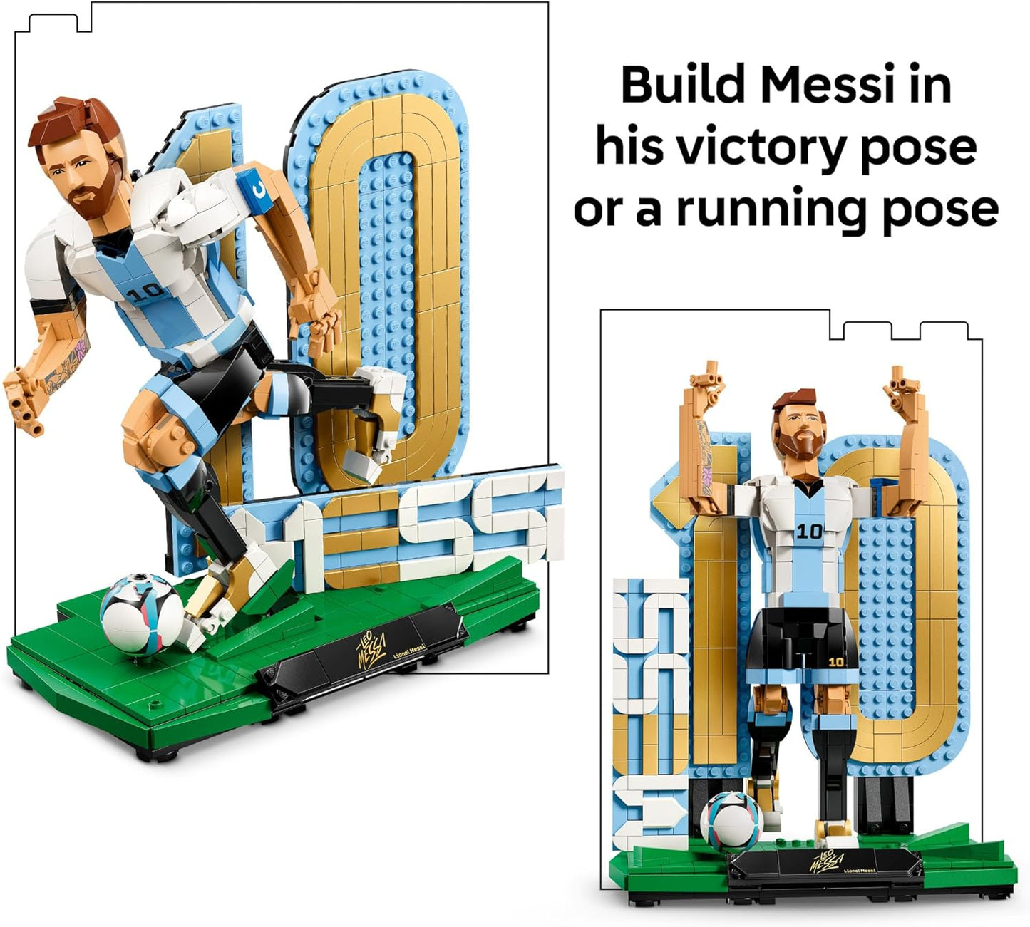 Hot LEGO Editions Lionel Messi – Soccer Legend - Building Set for Boys & Girls, Ages 12+ - Collectible Soccer Gift with Plaque - Kids Bedroom or Shelf Decor - 43015
