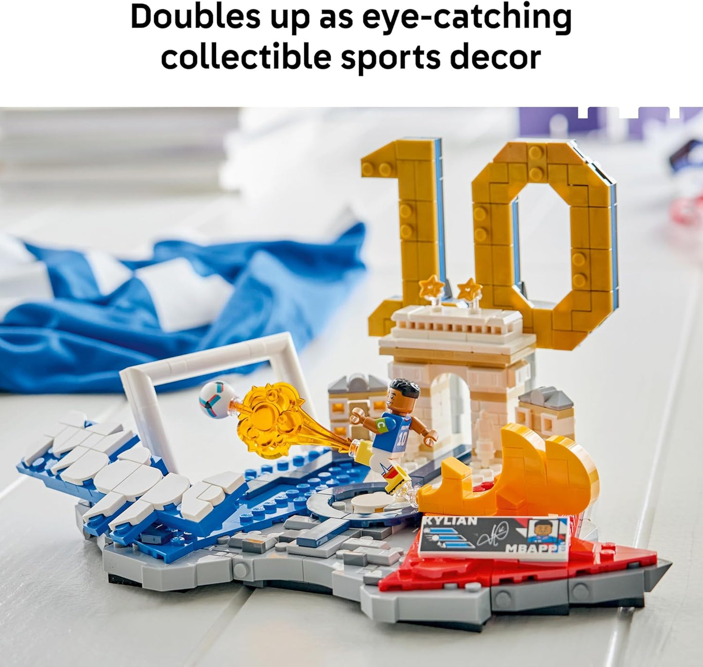 HotLEGO Editions Kylian Mbappé – Soccer Highlights - Building Set for Boys & Girls, Ages 10+ - Collectible Soccer Gift with Plaque - Kids Bedroom or Shelf Decor - 43013