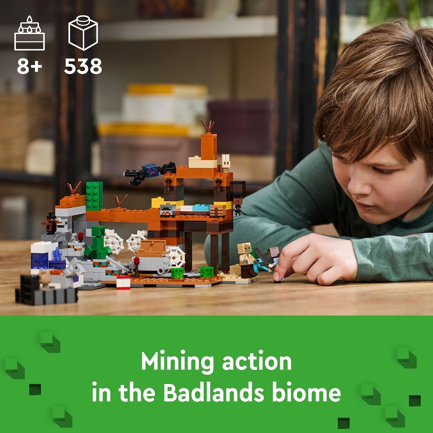 HotLEGO Minecraft The Badlands Mineshaft - Building Toys for Boys & Girls, Ages 8+ - Video Game Toy for Kids - W/Minecraft Minifigures - Gift for Birthdays - 21263