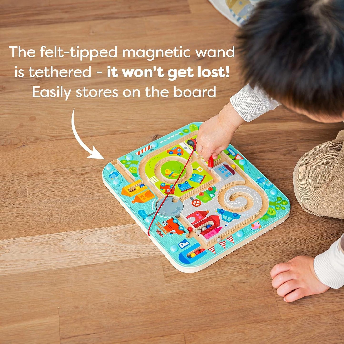 Hot HABA Town Maze Magnetic Busy Board & Travel Toy for Toddlers Ages 2 & Up | Magnetic maze travel activity for toddlers that builds fine motor skills, focus and screen-free learning on the go.