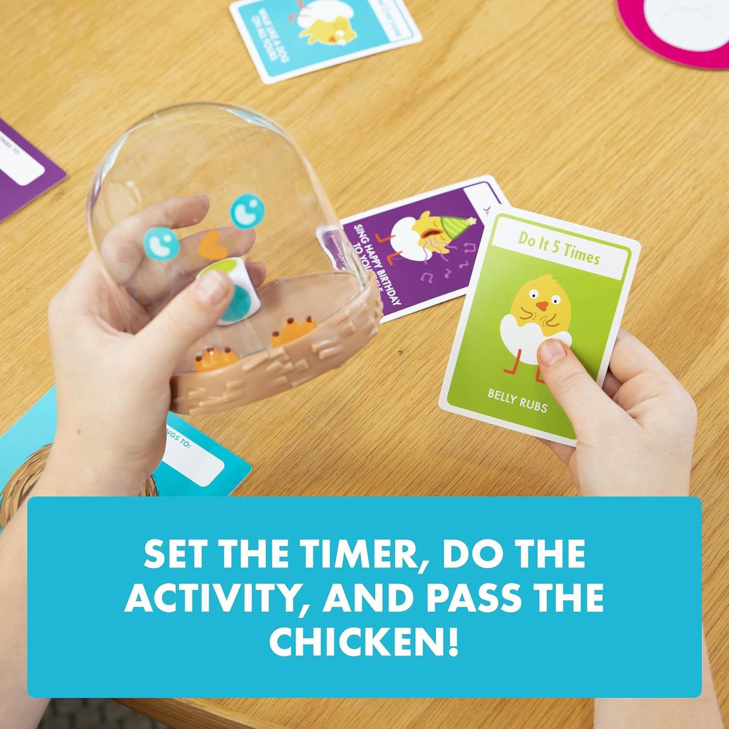 HotExploding Kittens Hurry Up Chicken Butt, 2-6 Players, Age 4+, Kids Game | Get the wiggles out with our best‐selling kids game! Jump, laugh, make animal noises, and don’t get stuck with the chicken.