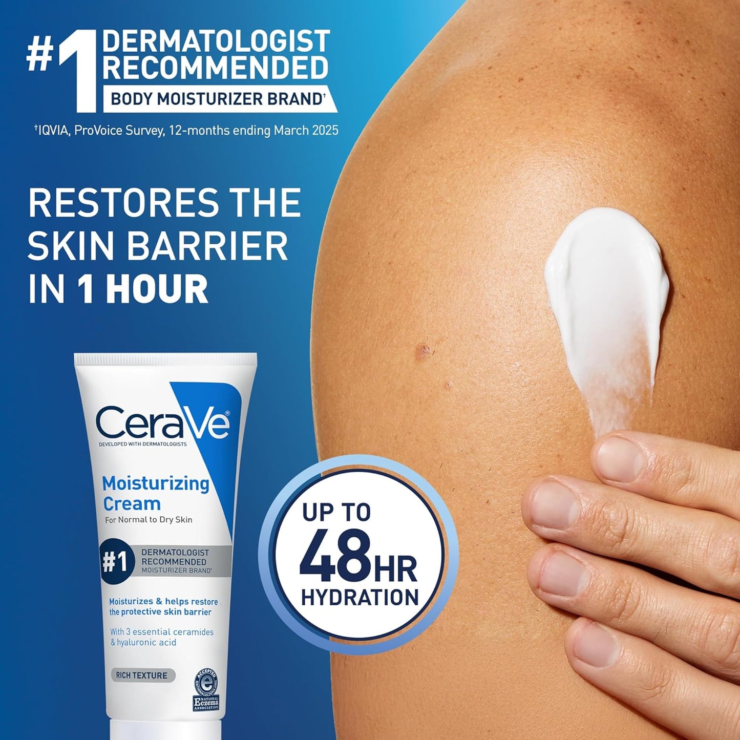HotCeraVe Moisturizing Cream, Face Body Moisturizer, Normal to Dry Skin, 8 Fl Oz