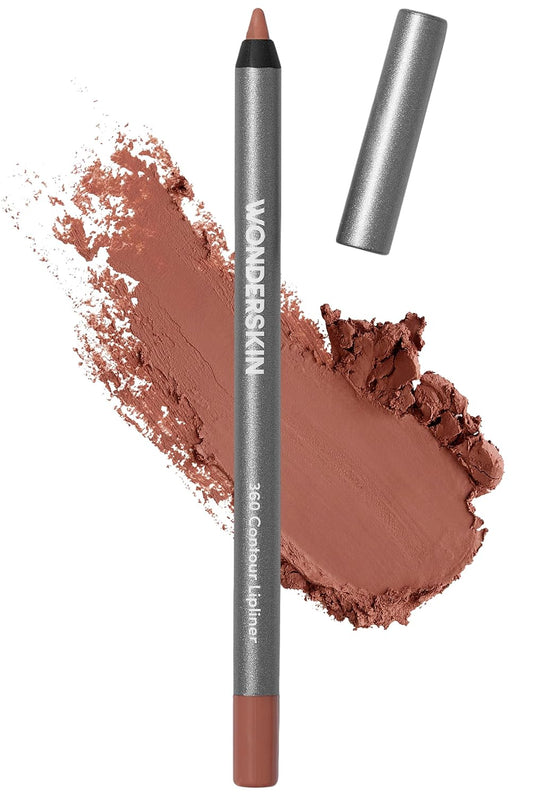 HotWonderskin Lipliner Pencil - 360 Contour Lipliner, Long Lasting, Sharpenable, Waterproof and Transfer-Proof Brown Lip Liner Pencil (Saddle)