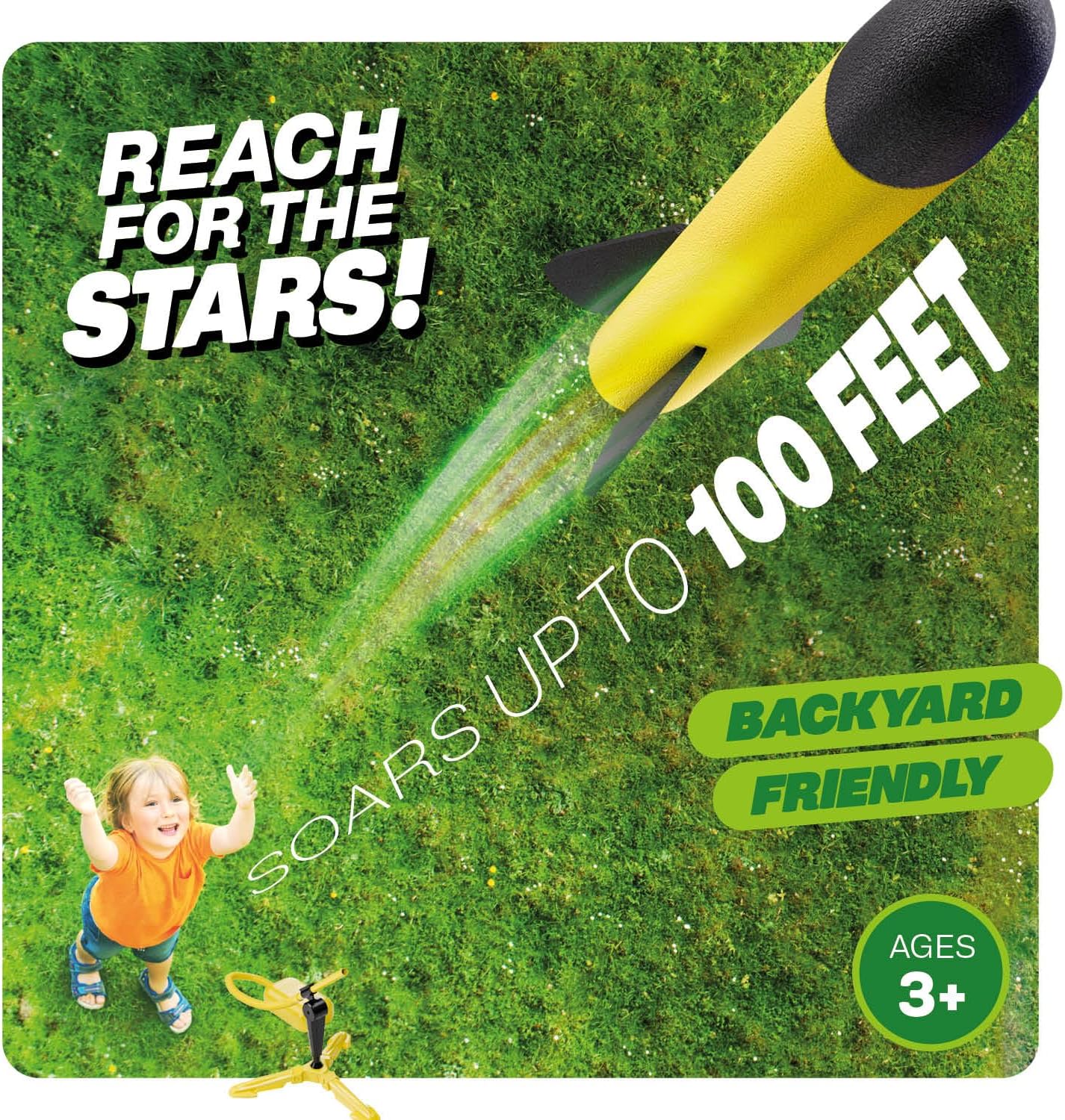 Hot Rocket Launcher for Kids - Outdoor Toys for Kids Ages 4-8 Years - 3 4 5 6 7 Year Old Boy Birthday Gift - Rockets Kids Toys for Boys & Girls - 3 Year Old Gifts - Outside Fun Toddler Toys 3-5