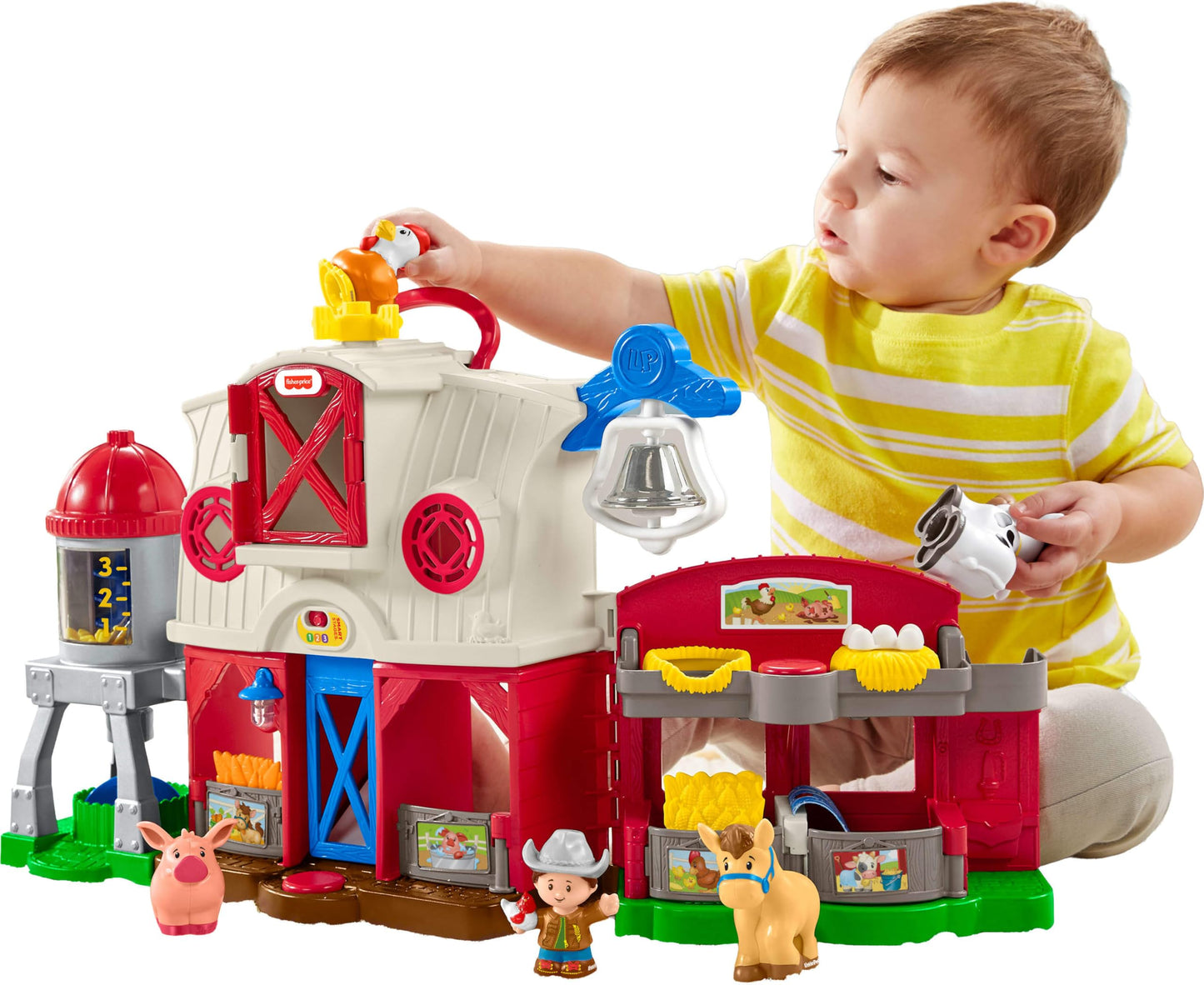 HotFisher-Price Little People Caring for Animals Farm Electronic Interactive playset with Smart Stages Learning Songs for Toddlers Ages 1 and up (Amazon Exclusive)