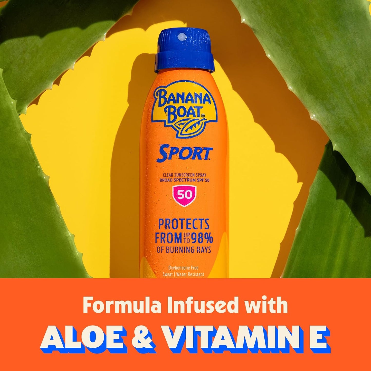 HotBanana Boat Sport Ultra SPF 50 Sunscreen Spray | Banana Boat Sunscreen Spray SPF 50, Water Resistant, Oxybenzone Free, Sunblock, 6oz each Twin Pack