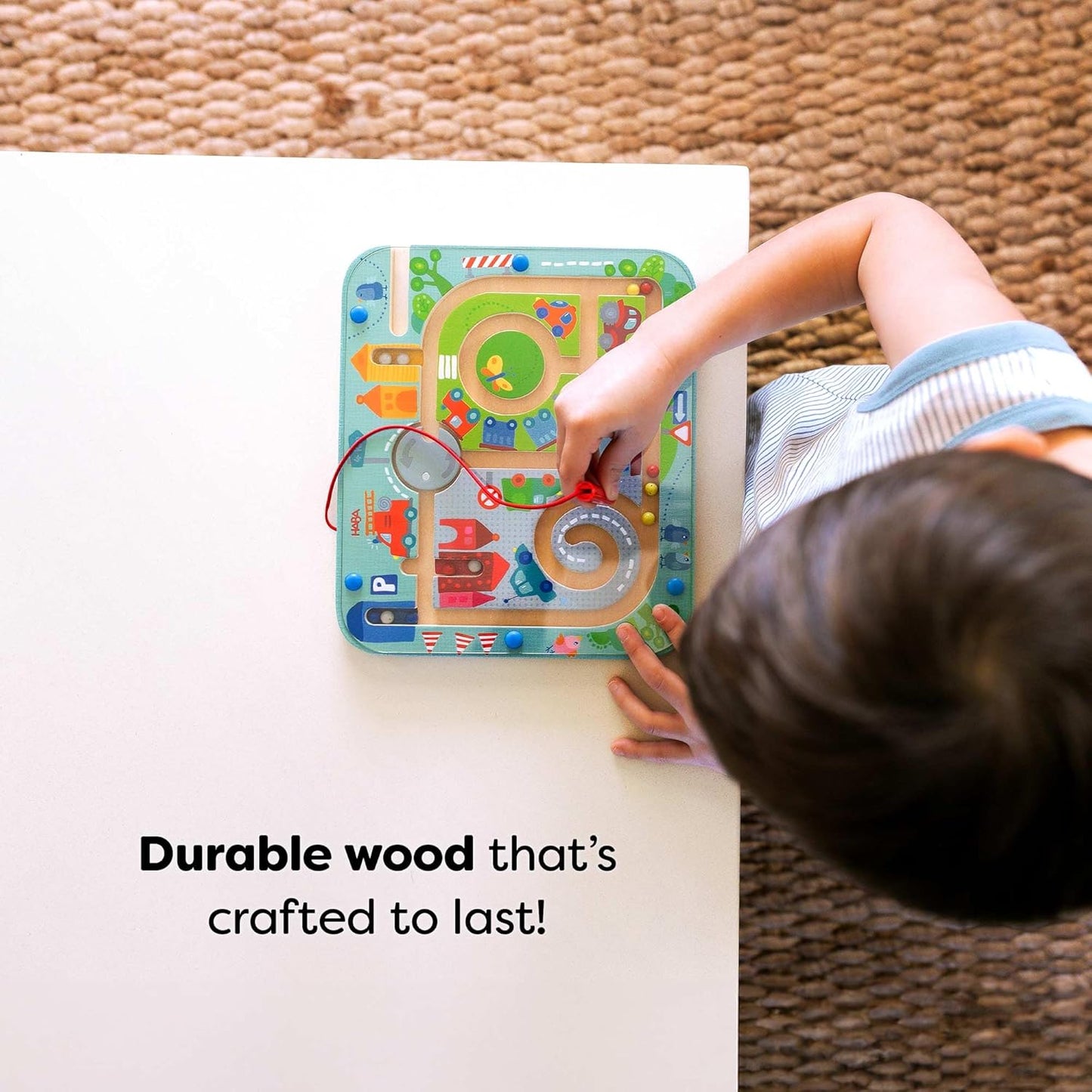Hot HABA Town Maze Magnetic Busy Board & Travel Toy for Toddlers Ages 2 & Up | Magnetic maze travel activity for toddlers that builds fine motor skills, focus and screen-free learning on the go.