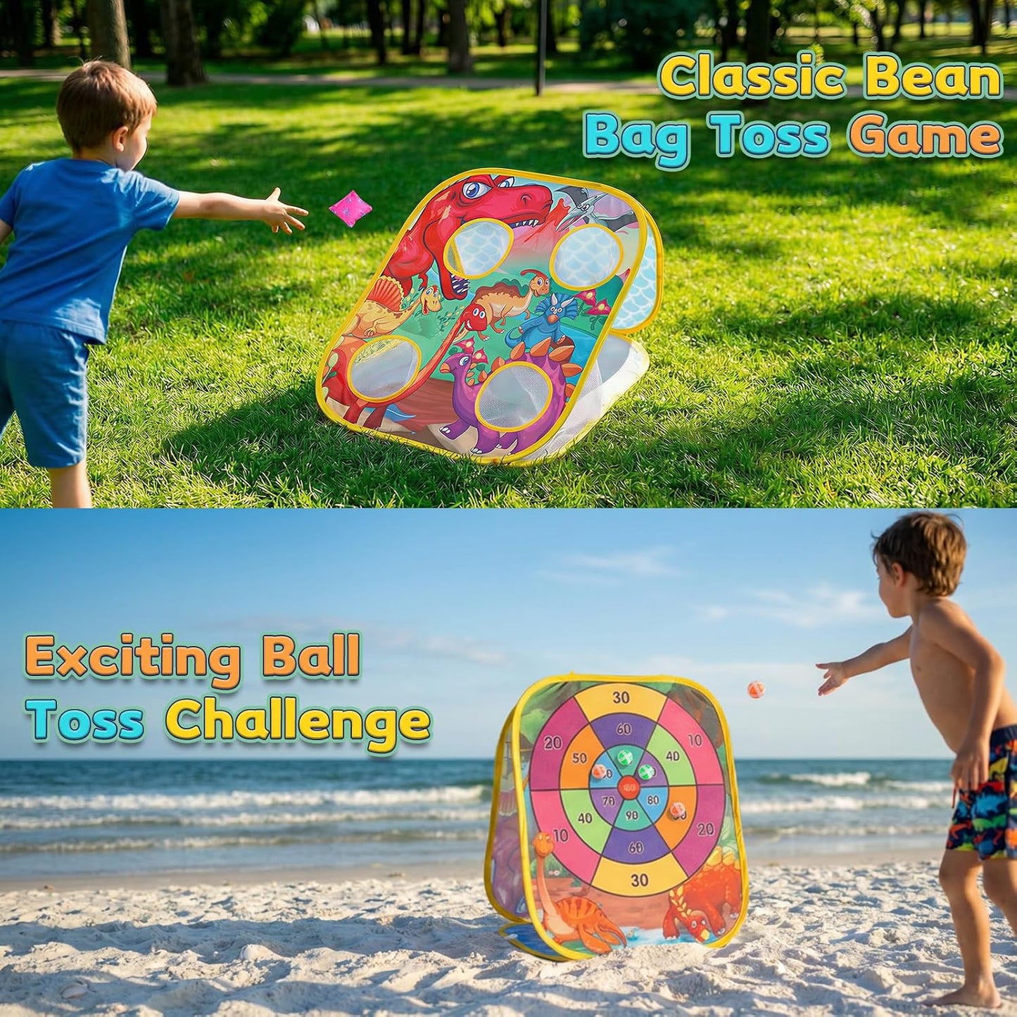 Hot Bean Bag Toss Game for Kids - Cornhole Board Outdoor Toys for Toddlers -Party Activities Carnival Outside Yard Backyard Beach Lawn Games Toy for Kid Boys Girls Age 3 4 5 6 7 8 Year Old Birthday Gifts
