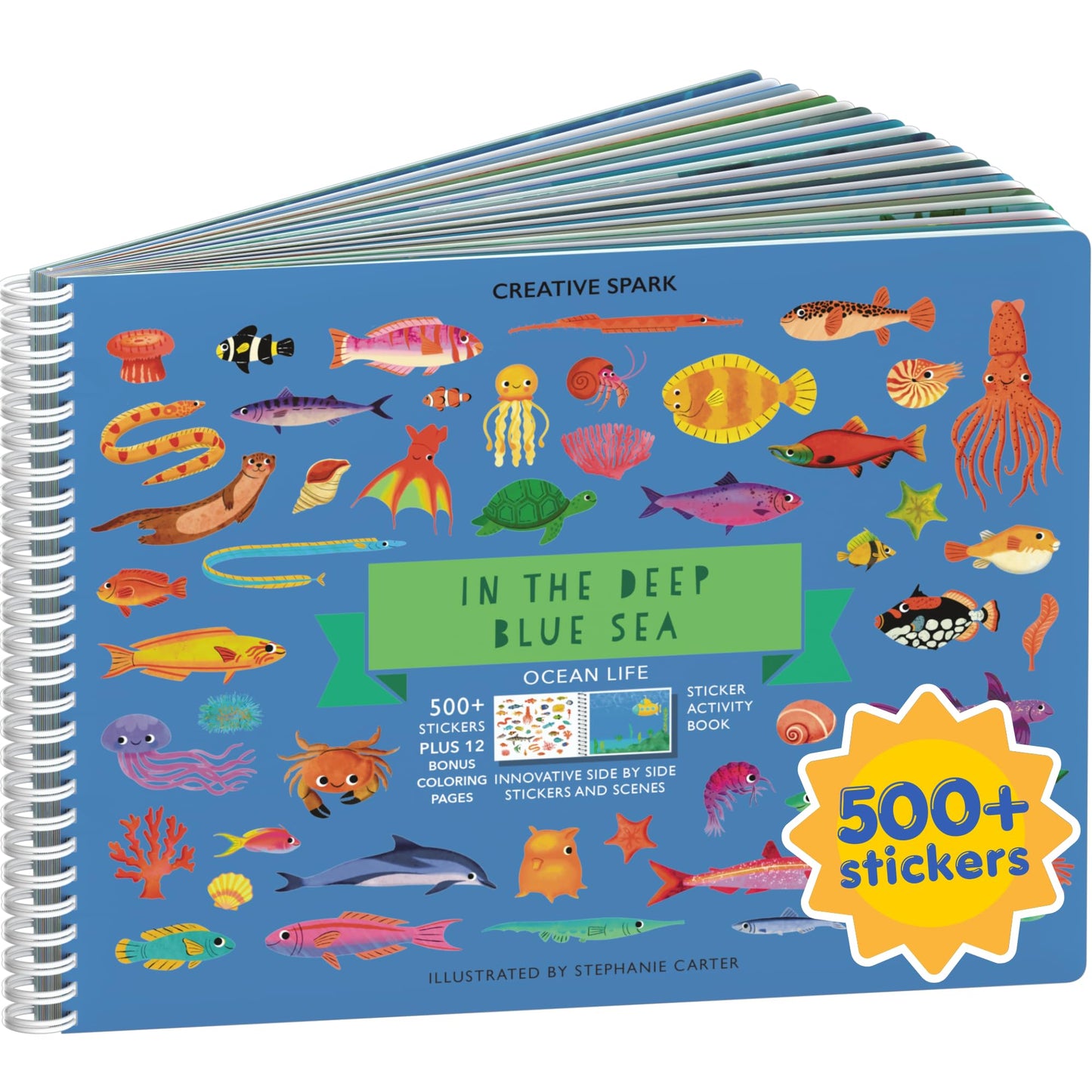 HotAnimals Habitat 500+ Kids Sticker Book by Cupkin Toddler Airplane Travel Activity Coloring and Sticker Book, Road Trip Essentials, 12 Coloring Pages + 12 Scenes for Ages 2–8 Years