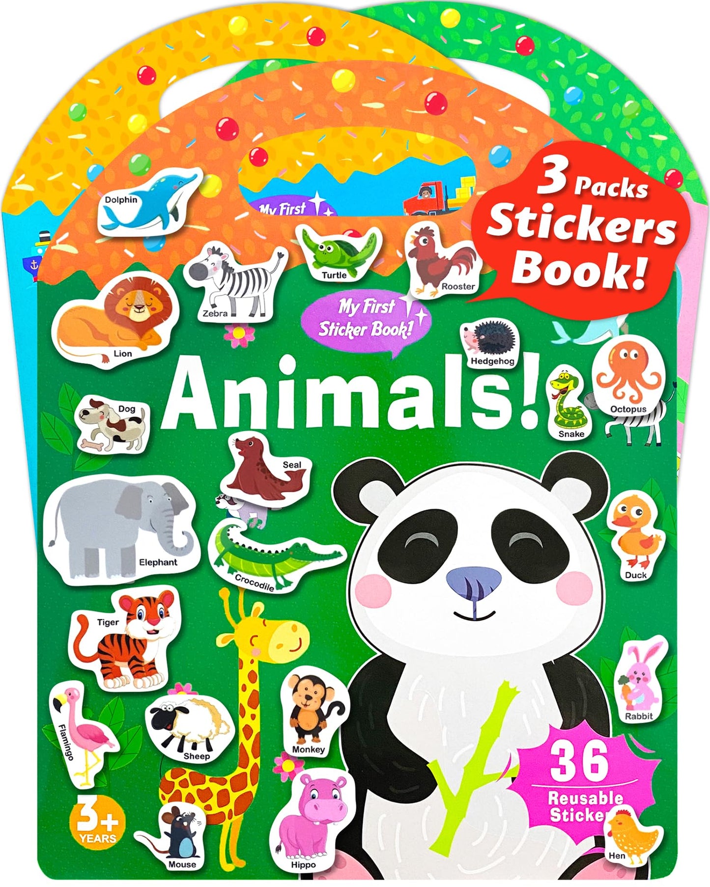 HotWalenced Reusable Sticker Book for Toddlers, Stickers for Kids, Toddler Sticker Book, Toddler Craft Activities, Toddler Travel Toys Boy Girl Birthday Gifts