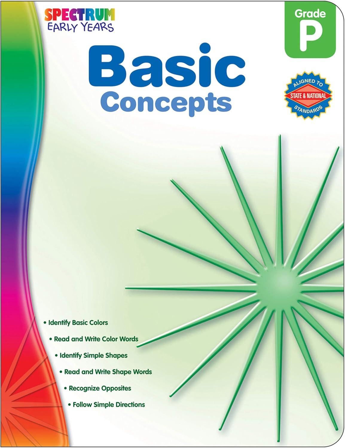 Hot Spectrum Basic Concepts Preschool Workbook, Pre K Activity Book Age 4-5 Covering Colors and Shapes, Writing Practice, and More, PreK Classroom or Homeschool Curriculum, Early Years Series