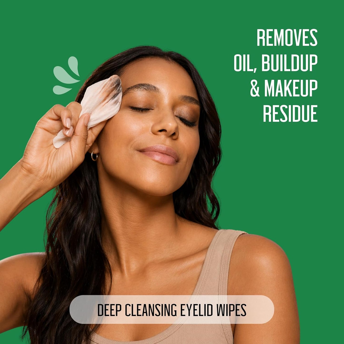 Hot100PCs Tea Tree Eyelid Wipes – Cleaning Eye Wipes for People with Dry Eyes & Allergies – Gentle Eyelid Cleanser with Hyaluronic Acid, Chamomile and Aloe – Individually Wrapped & Biodegradable