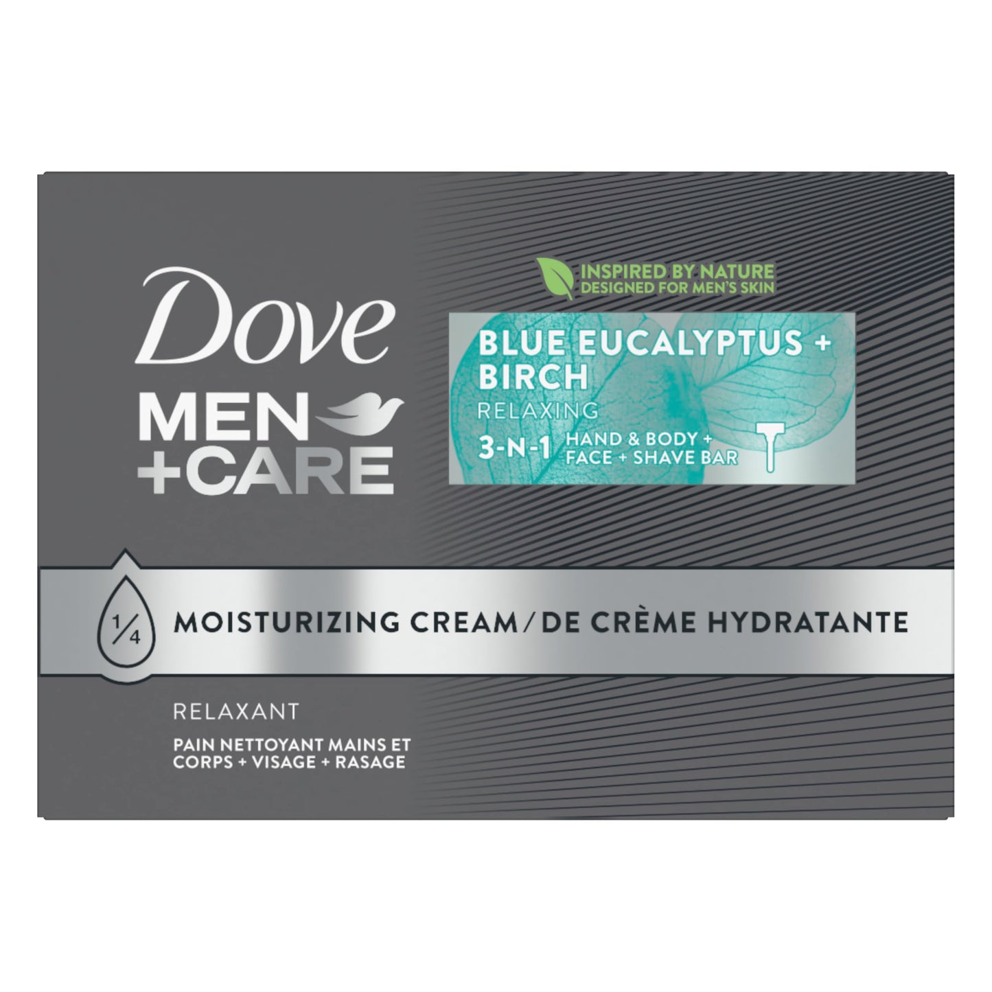 HotDOVE MEN + CARE Body and Face Bar To Clean and Hydrate Skin Body and Facial Cleanser More Moisturizing Than Bar Soap 3.75 oz 8 Bars