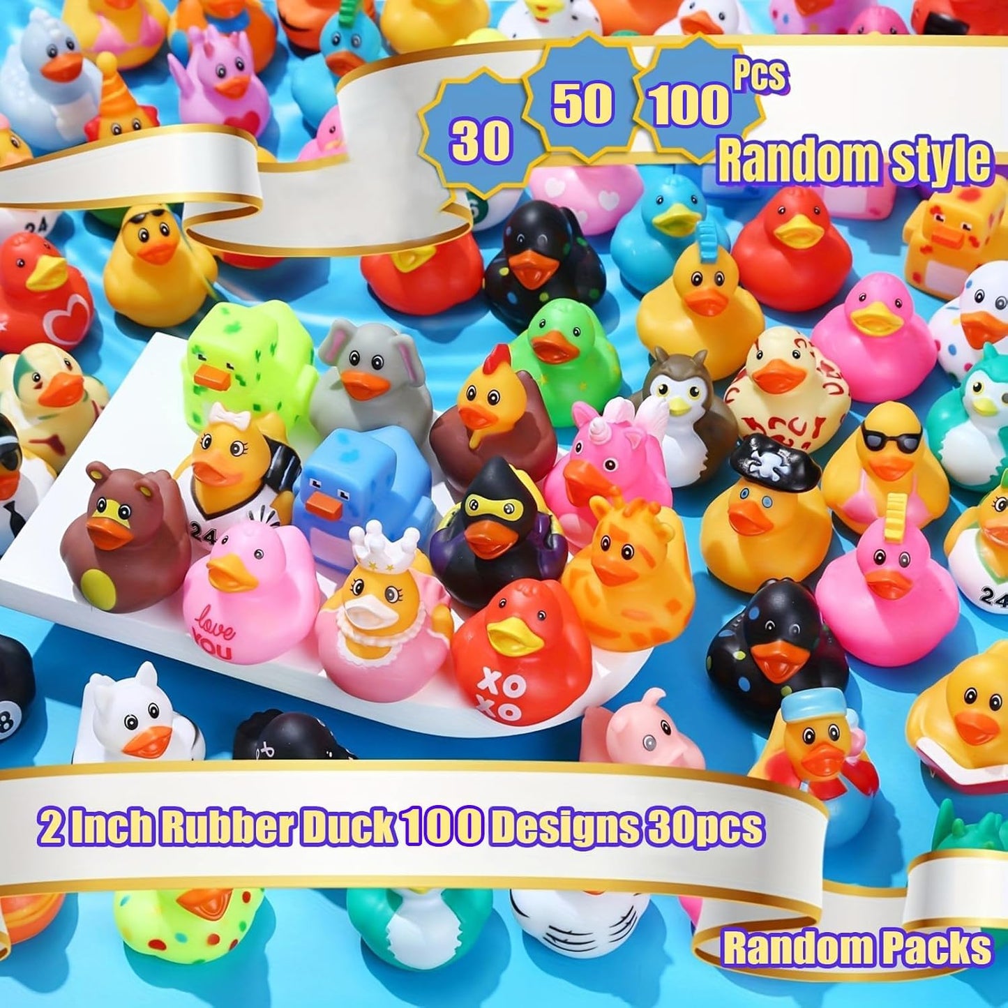 Hot LINICE 30 Pcs Rubber Ducks, Random Assortment Ducks Bulk, Mini Rubber Duckies for Toddler Baby Bath Toys, Kids Bath Pool Toys Birthday Gifts Party Favors