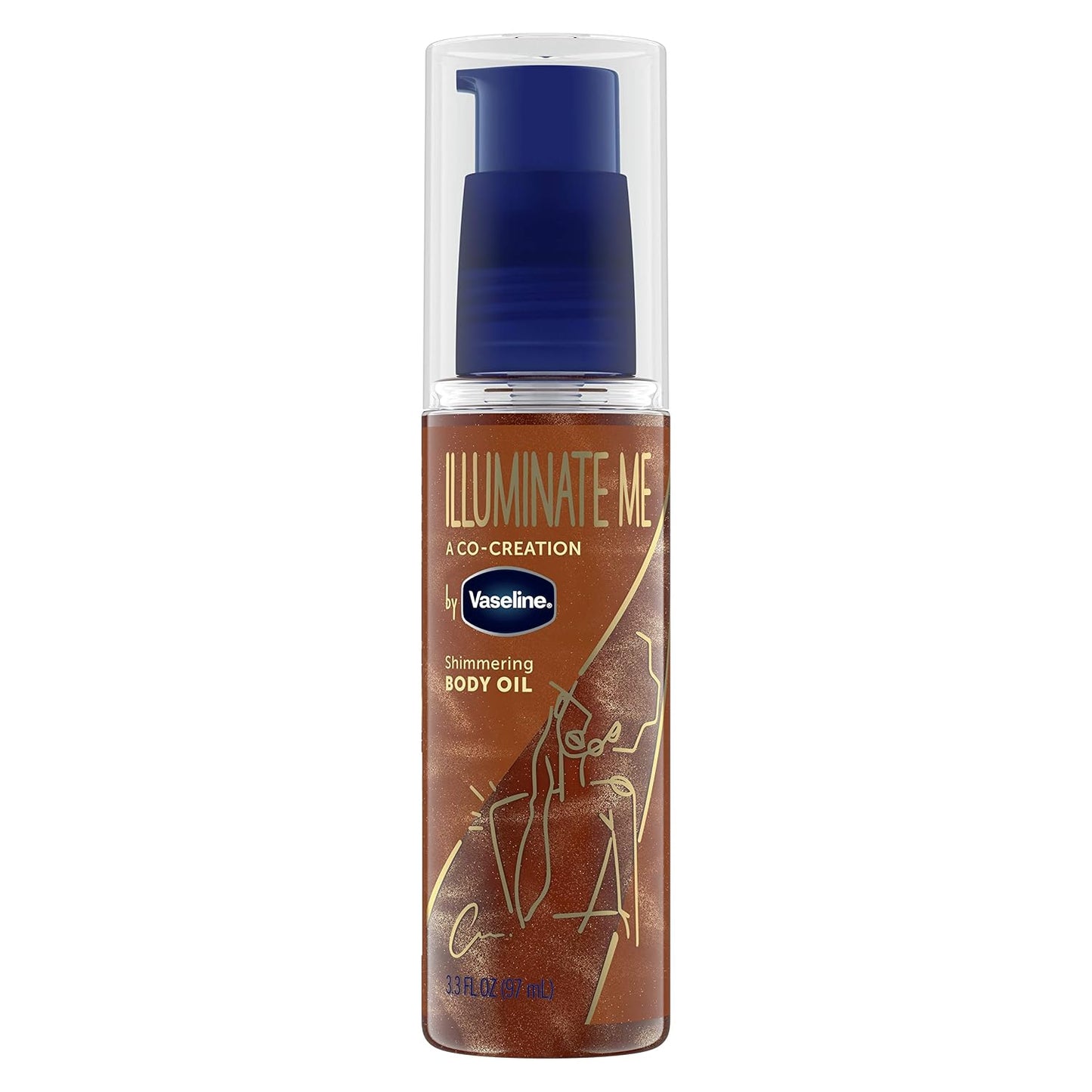 HotVaseline Illuminate Me Shimmering Body Oil Created for Melanin Rich Skin, Illuminates Skin with Finishing Touch of Shimmer for Glowing Skin 3.3 oz
