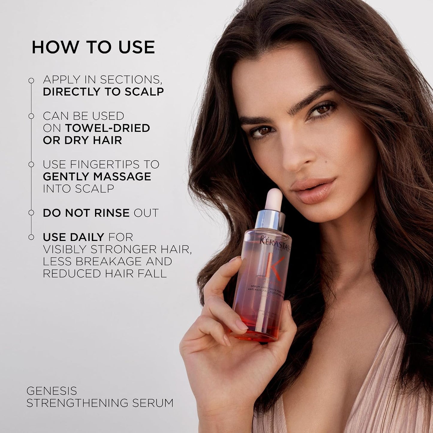 HotKerastase Genesis Hair Serum | Daily Strengthening Treatment for Weak or Damaged Hair | Nourishes and Reinforces Hair | Anti-Breakage | Silicone-Free | For Weakened Hair | Serum Fortifiant