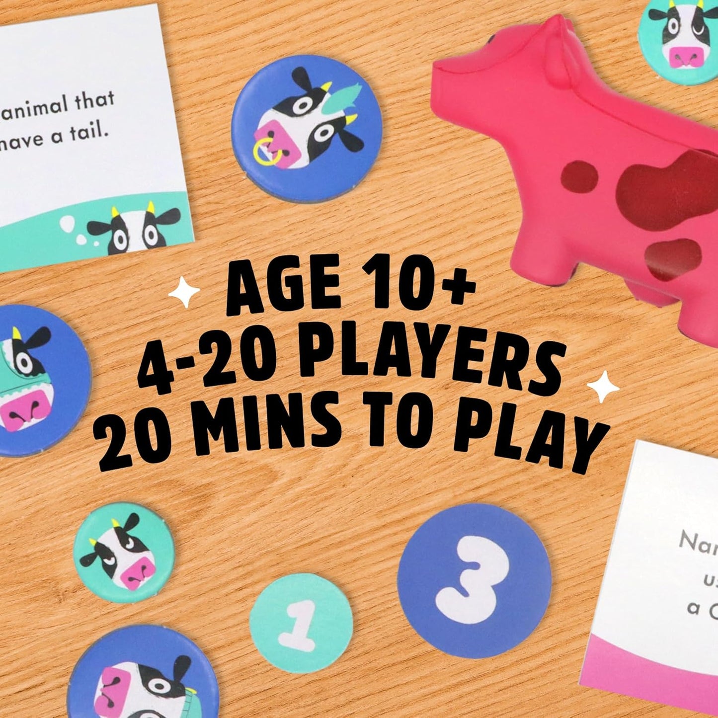 HotHerd Mentality Udderly Funny Family Board Game, Ages 10+ | Think the Same to Win, Easy & Fun for Big Groups, 4-20 Players, Kids & Adults, Dodge the Pink Cow, Summer Camp Games