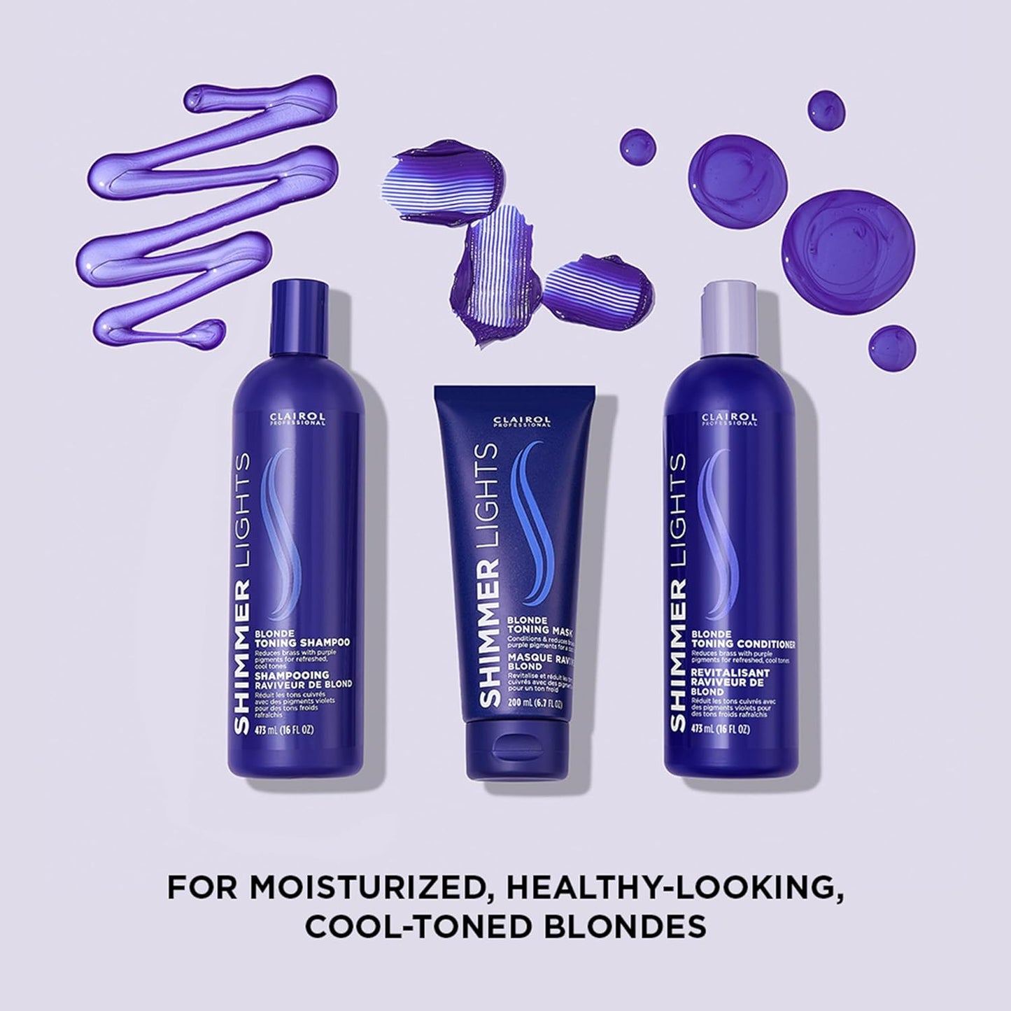 HotClairol Professional Shimmer Lights Purple Shampoo | Neutralizes Brass & Yellow Tones | For Blonde, Silver, Gray & Highlighted Hair