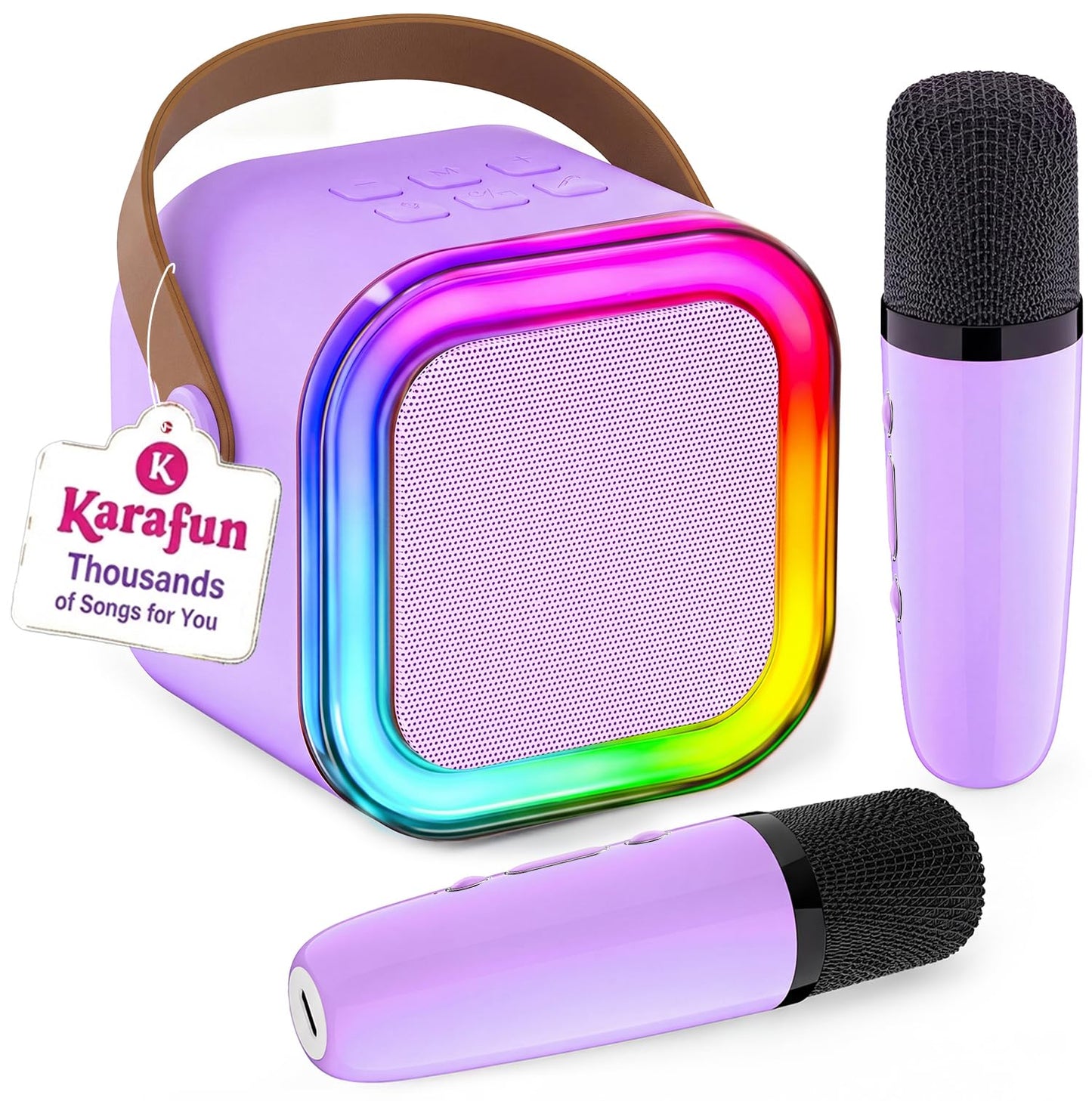 HotIROO Mini Karaoke Machine for Kids, 2026 TOP Toys Birthday Gifts Ideas for Girls Ages 4, 5, 6, 7, 8, 9, 10, 12+ Years Old, Portable MP3 Player with 2 Wireless Mics for Family Home Party
