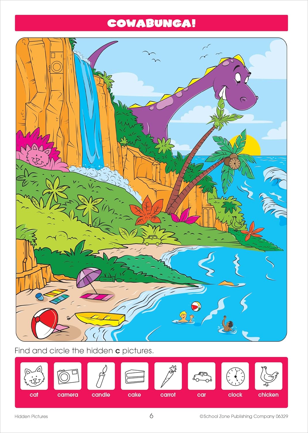 Hot School Zone Big Hidden Pictures & More Workbook: 320 Pages, 1st Grade, 2nd Grade, Search & Find, Picture Puzzles, Hidden Objects, Mazes, Ages 6 to 8