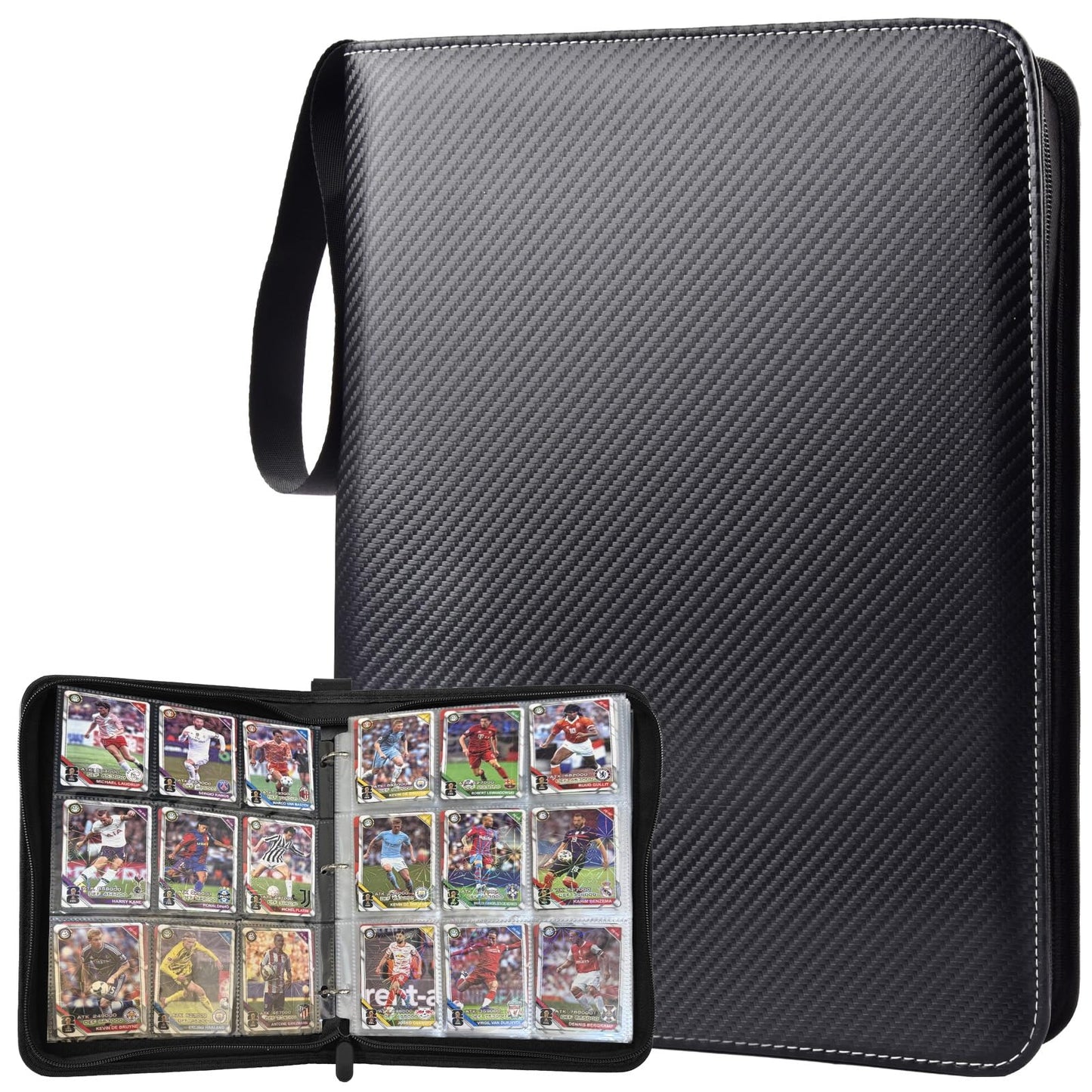 Hot Baseball Card Binder 9 Pocket, 1080 Pockets Trading Card Binder with Zipper, Portable Collector Card Album Storage Organizer for Sports Cards, Game Cards, Gifts for Kids