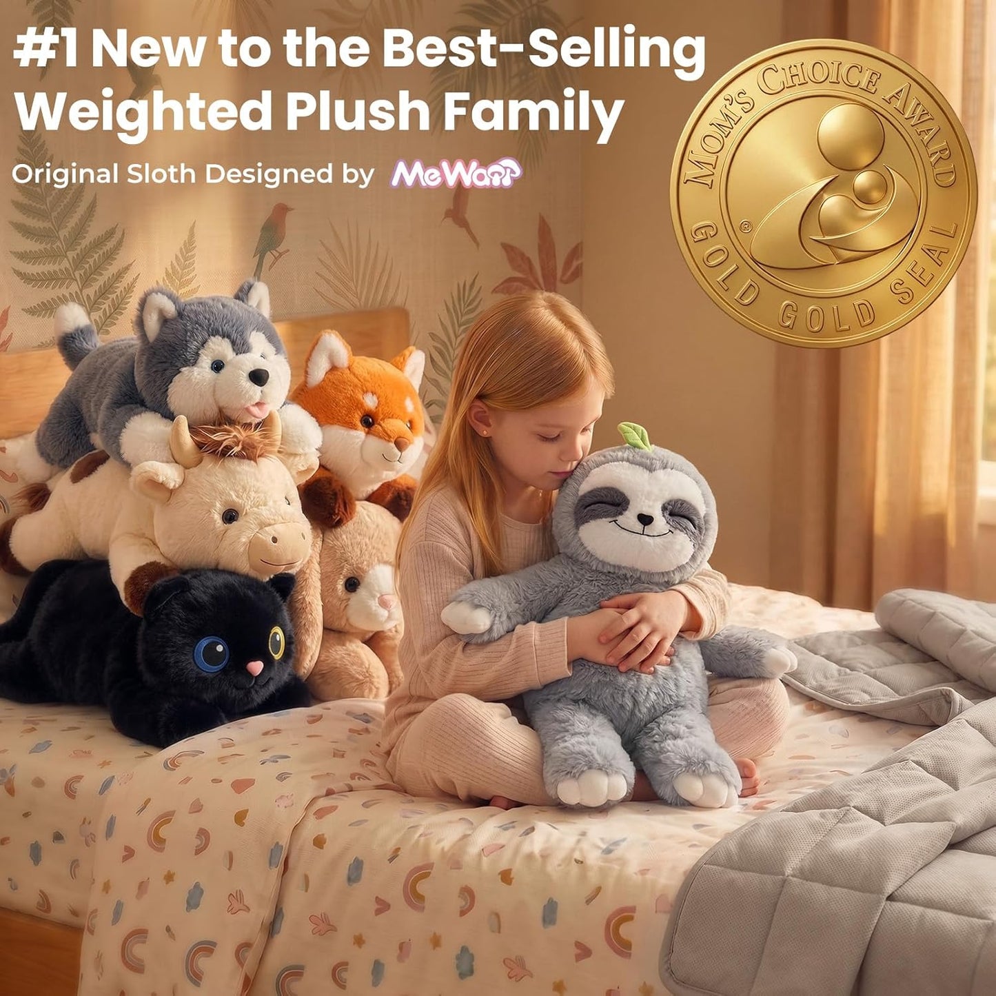 Hot Mewaii 4 Lbs Weighted Stuffed Animals with Heating Pad- Heavy Belly & Limbs, 20" Sloth Heated Plush for a Realistic Hug, Super Soft Fluffy Plush Toy for Kids