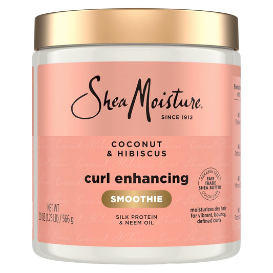 HotSheaMoisture Curl Enhancing Smoothie Hair Cream Coconut and Hibiscus for Thick, Curly Hair Sulfate Free and Paraben Free Curl Cream 20 oz