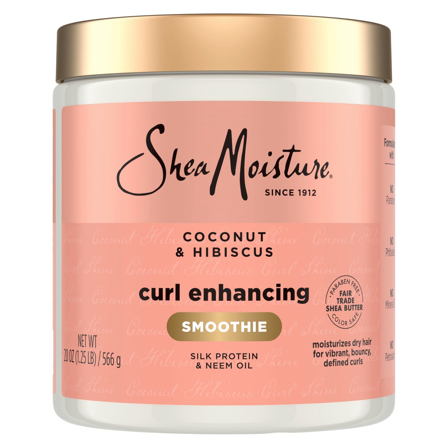 HotSheaMoisture Smoothie Curl Enhancing Cream Coconut and Hibiscus for Thick, Curly Hair Sulfate Free and Paraben Free 12 oz