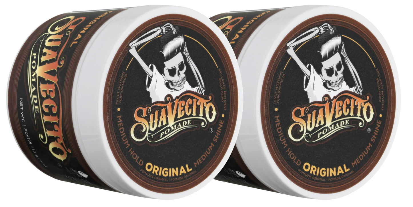 HotSuavecito Pomade Original Hold For Men 4 oz, 1 Pack - Medium Shine Water Based Wax Like Flake Free Hair Gel - Easy To Wash Out - All Day Hold For All Hairstyles