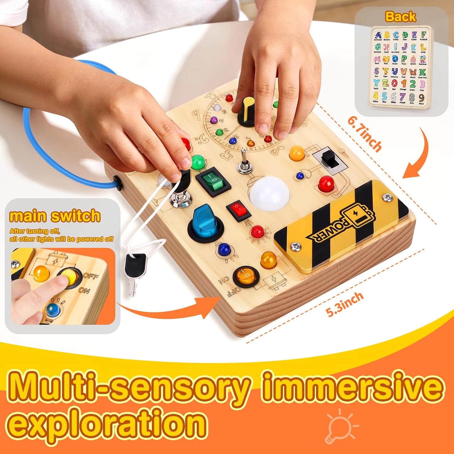 HotGrarain Busy Board for Toddlers - Montessori Educational Toy for 1-3 Year Old Boys & Girls | Travel-Friendly Sensory Learning Activity | Ideal for Kids with Autism(Clocks Busy Board)