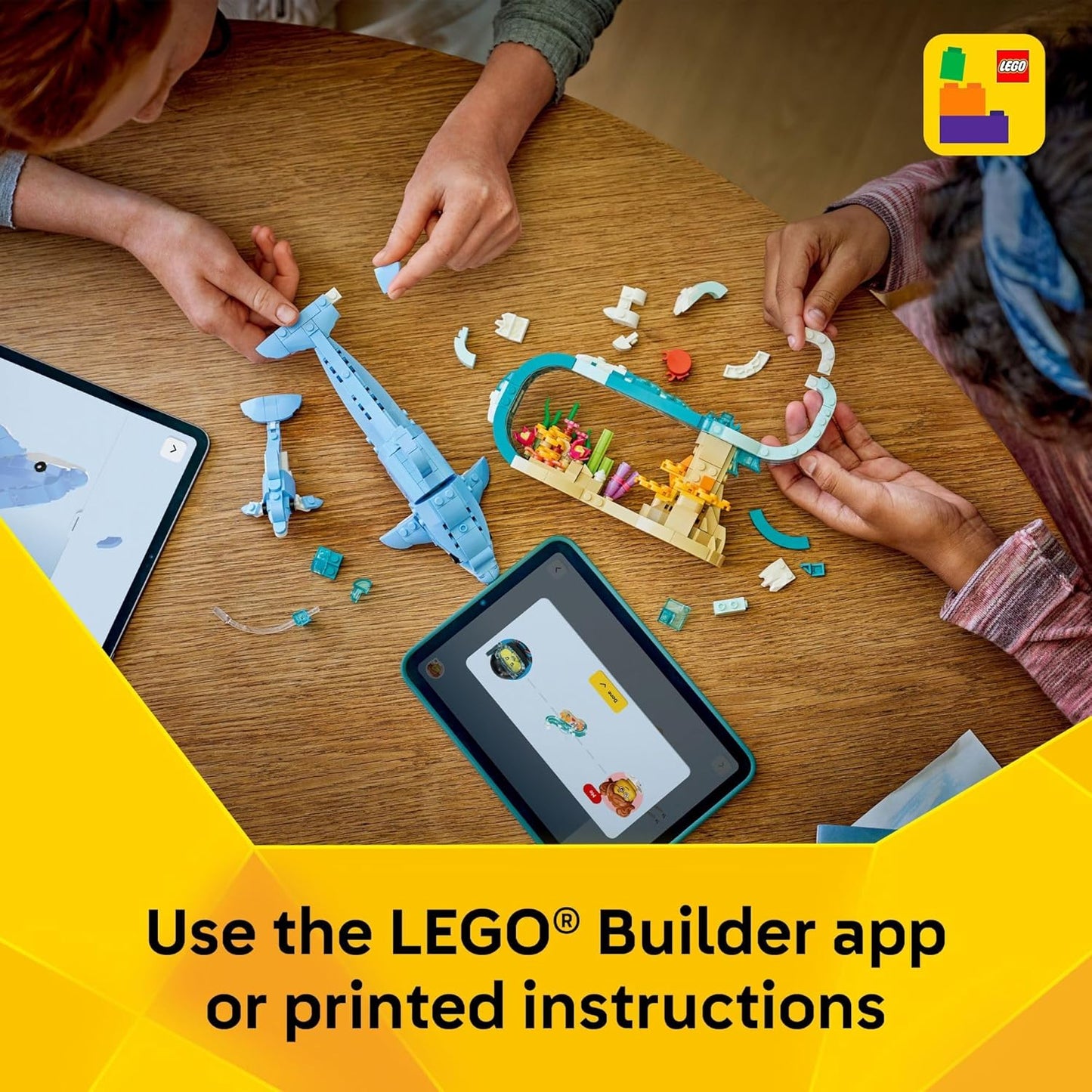 Hot LEGO Creator 3 in 1 Sea Animals: Beautiful Dolphins Building Toy for Girls, Boys, & Kids, Ages 8+ - Gift for Birthdays - Build a Dolphin, Seahorse, or Crab Animal Figure - 31385