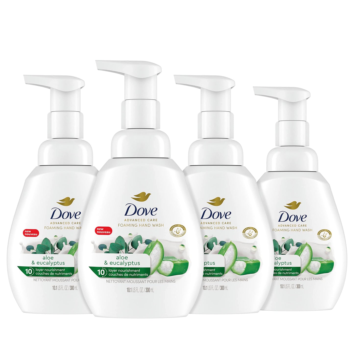 HotDove Advanced Care Hand Wash Deep Moisture 4 Count for Soft, Smooth Skin, More Moisturizers Than the Leading Ordinary Hand Soap, 12 oz
