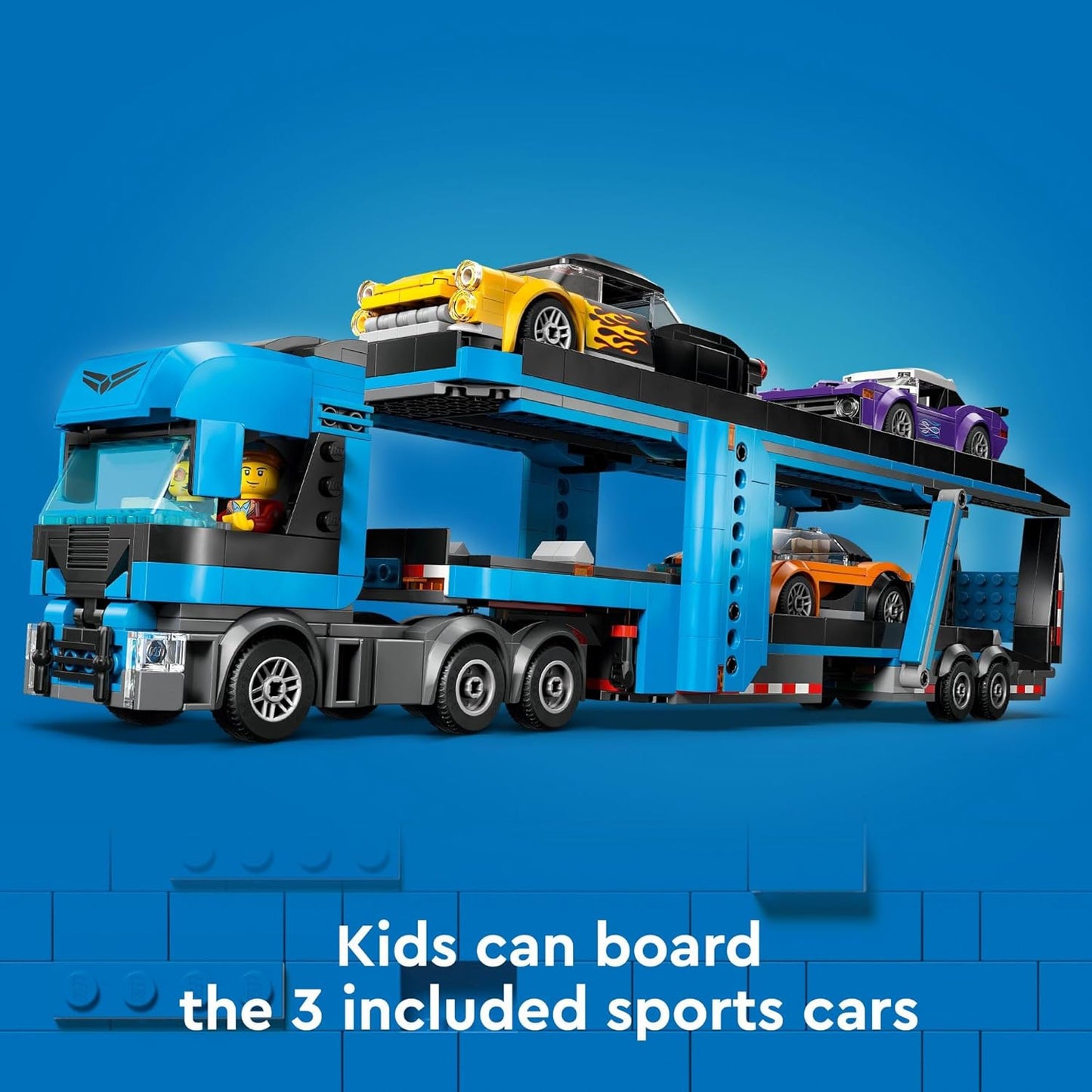 HotLEGO City Car Transporter Truck with Sports Cars Building Toy Set - Semi Truck Toy with Carrier & Trailer for Boys & Girls, Ages 7+ - Gift Idea for Kids - 60408