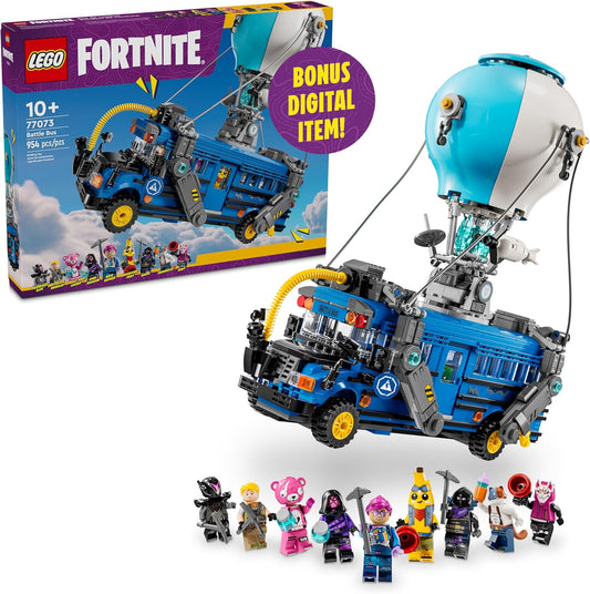 Hot LEGO Fortnite Battle Bus Building Toy - Collectible Fortnite Toy for Kids, Boys & Girls, Ages 10+ - Pretend Play Set with 9 Minifigures from Video Game - Gift for Birthdays - 77073