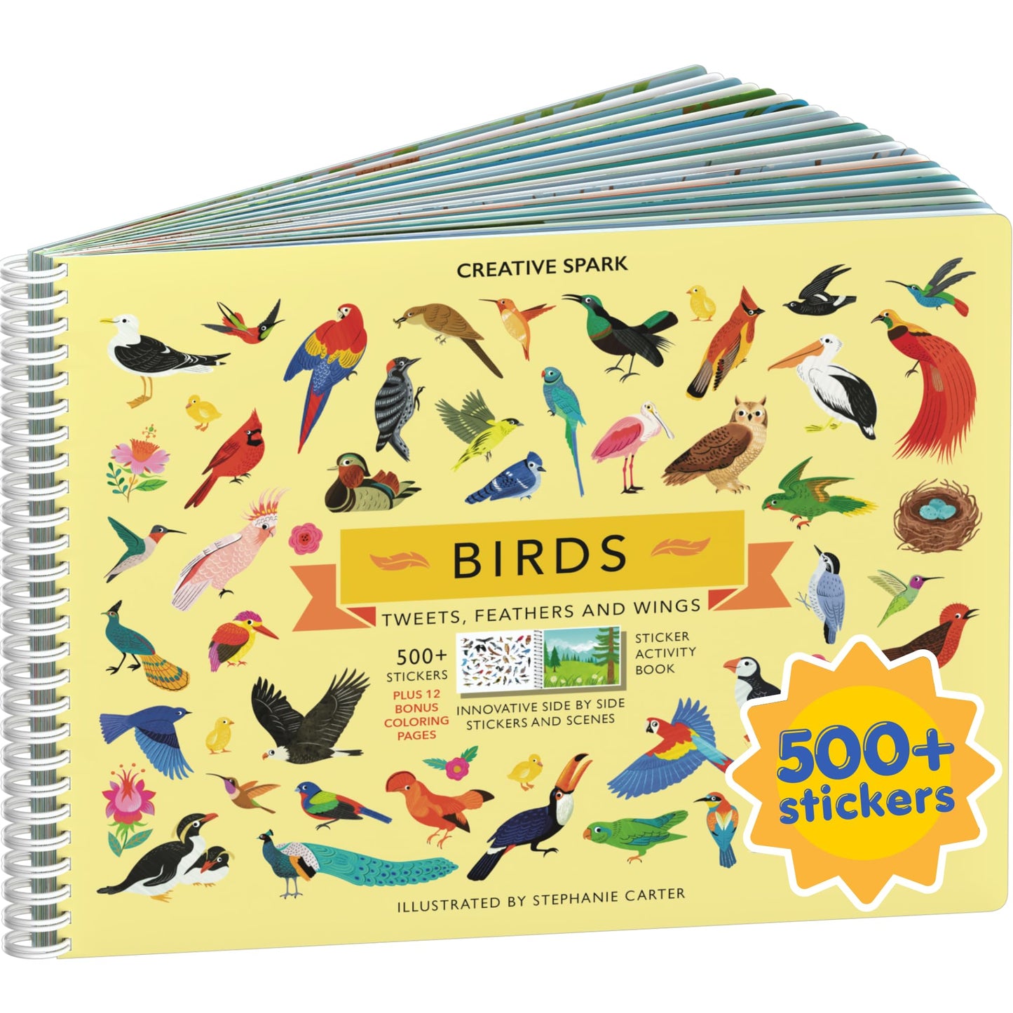 HotAnimals Habitat 500+ Kids Sticker Book by Cupkin Toddler Airplane Travel Activity Coloring and Sticker Book, Road Trip Essentials, 12 Coloring Pages + 12 Scenes for Ages 2–8 Years