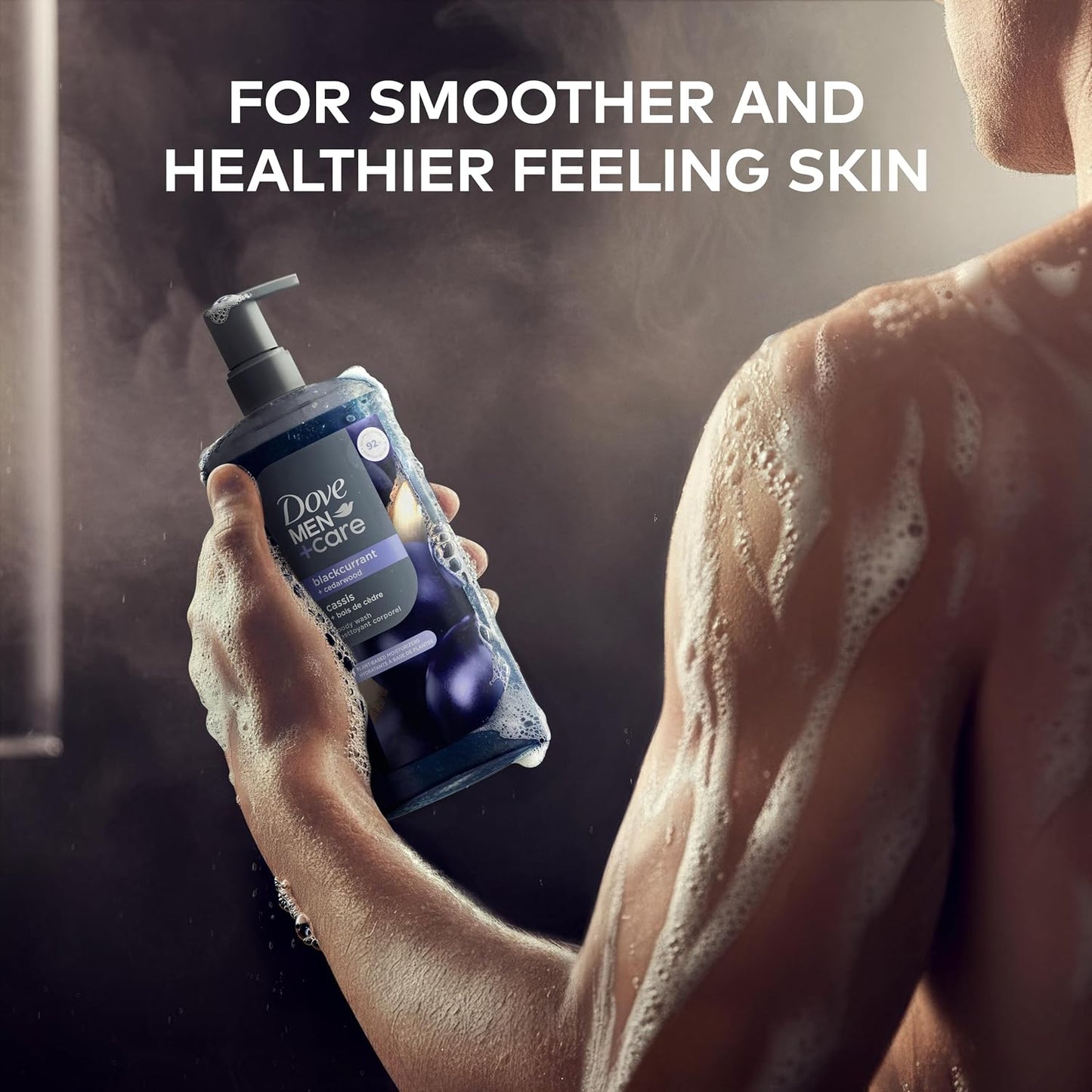 HotDOVE MEN Moisturizing Body Wash for Men, Blackcurrant + Cedarwood, 26 oz