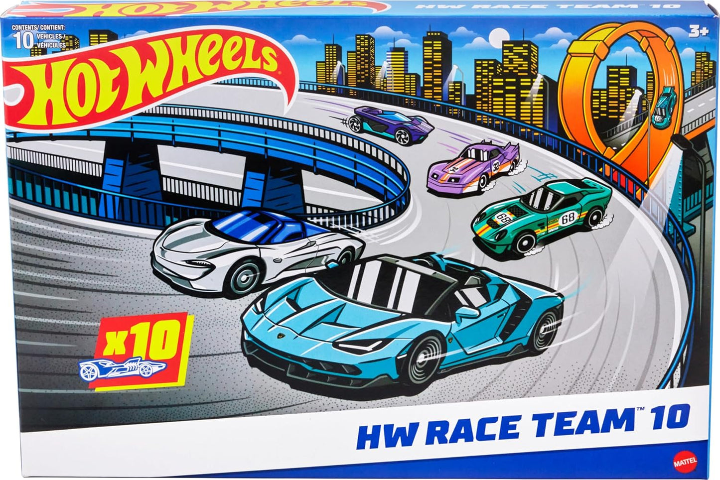 HotHot Wheels 10-Pack of Toy Race Cars (Styles May Vary) | Set of 10 1:64 Scale Vehicles,Includes Hot Wheels Originals & Officially Licensed Cars (Amazon Exclusive)