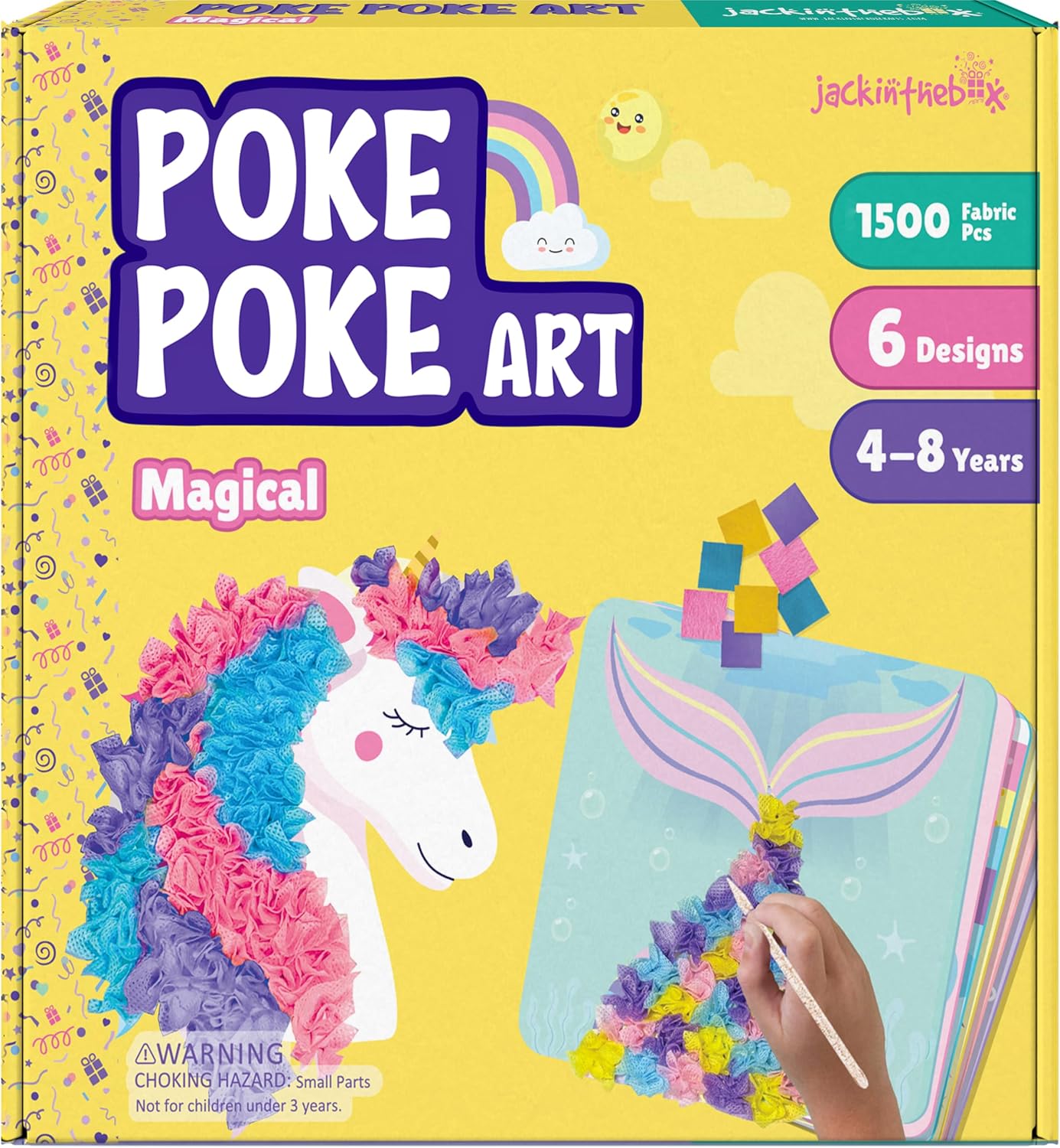 Hot jackinthebox Poke Poke Art – Magical Theme, Mess-Free Fabric Art and Craft, Flower Pressing Kits, Gift for Kids, Girl Gifts, DIY Activity Boy Gift, Best Gift for Girls and Boys Ages 4 5 6 7 8