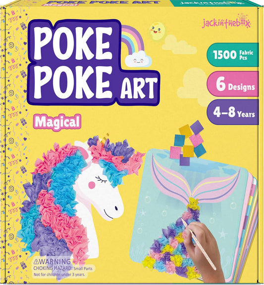 Hot jackinthebox Poke Poke Art – Magical Theme, Mess-Free Fabric Art and Craft, Flower Pressing Kits, Gift for Kids, Girl Gifts, DIY Activity Boy Gift, Best Gift for Girls and Boys Ages 4 5 6 7 8