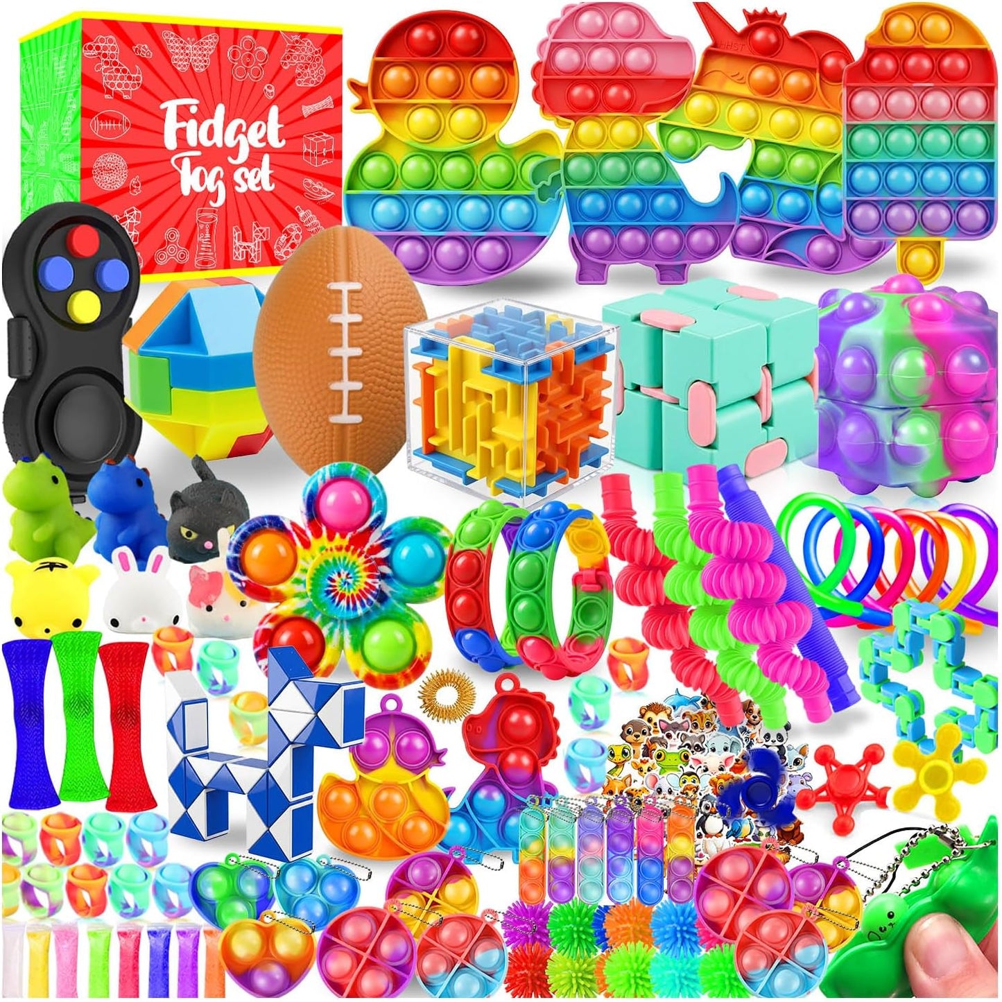 HotFidget Toys, 160 Pack Party Favors for Kids 8-12 4-8, Sensory Toys Bulk Autism Autistic, Treasure Box Toys for Classroom, Stocking Stuffers, Goodie Bag Stuffers, Christmas Birthday Gifts Prizes