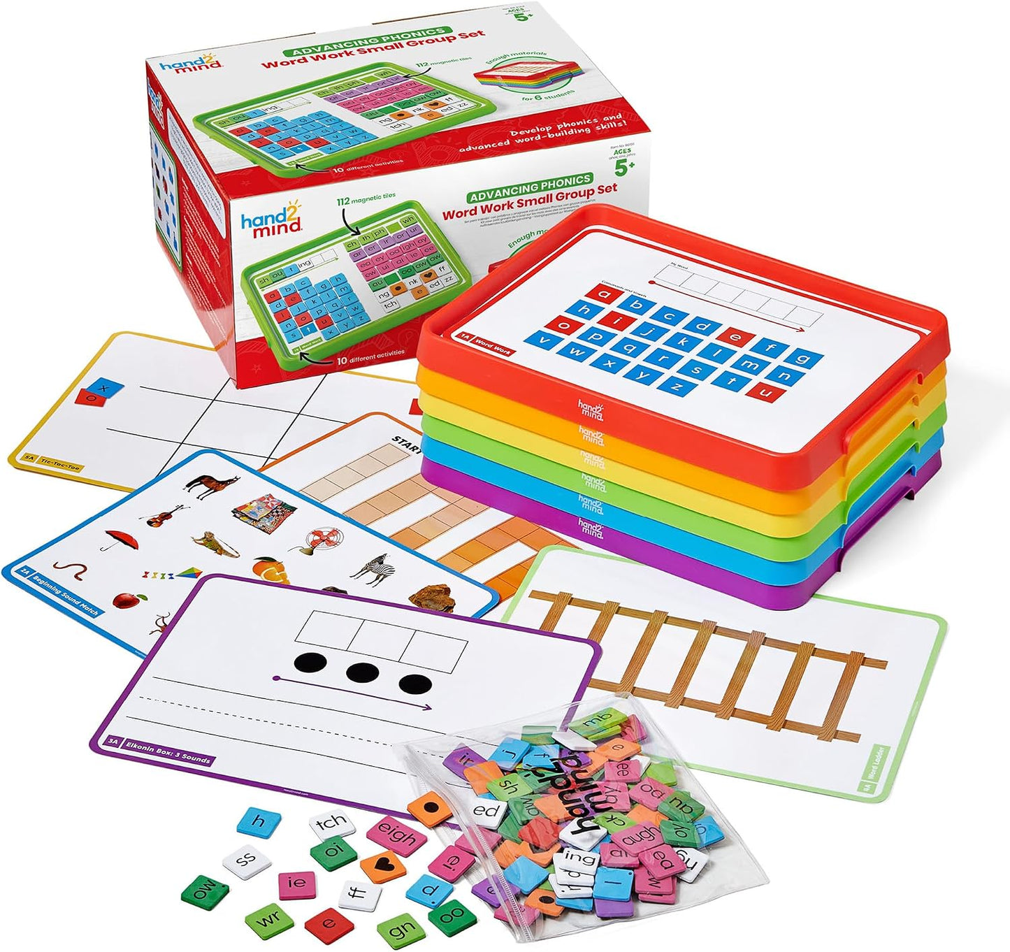 Hot hand2mind Advancing Phonics Word Work Small Group Set, Magnetic Letter Tiles, Magnetic Letter Trays, Kindergarten Phonics Manipulatives, Phonemic Awareness, Science of Reading Classroom Materials