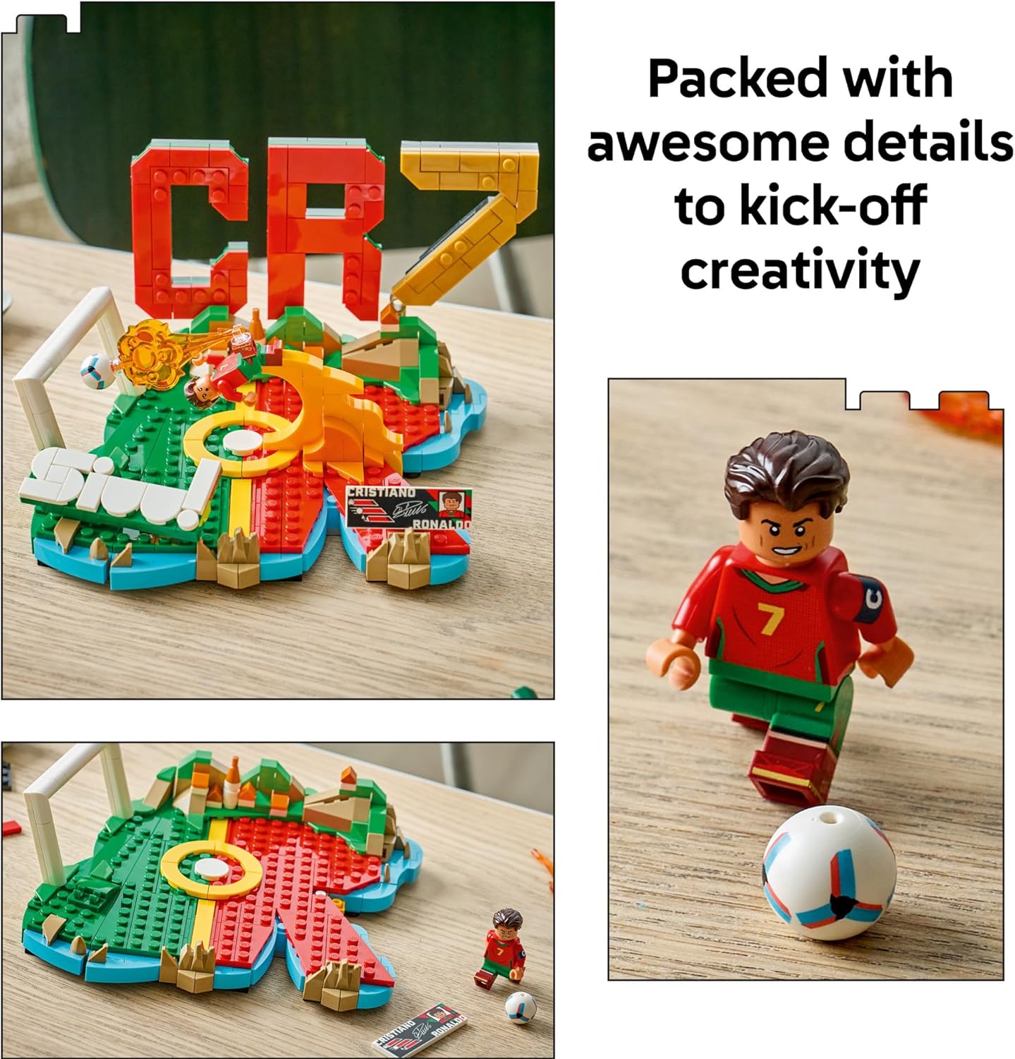 HotLEGO Editions Cristiano Ronaldo – Soccer Highlights - Building Set for Boys & Girls, Ages 10+ - Collectible Soccer Gift with Plaque - Kids Bedroom or Shelf Decor - 43012