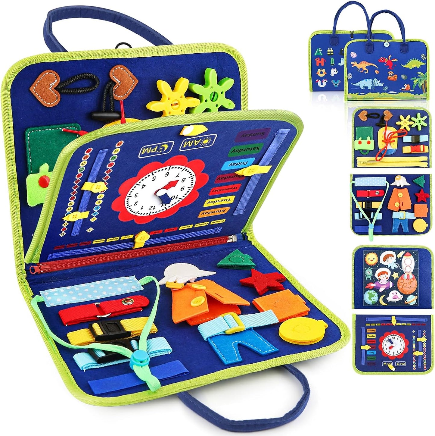 Hot Toddler Busy Board, Montessori Sensory Toys for Boys, 1-4 Year Old Girl Toddler Travel Toys, Educational Learning Activities Board for Motor Skills, Birthday Gifts for Airplane Car, Pink