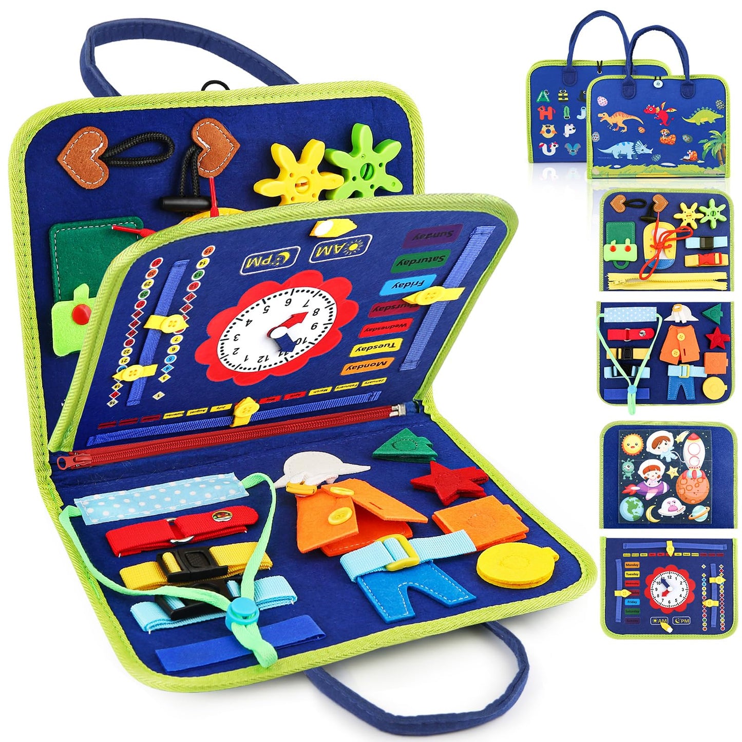 Hot Toddler Busy Board, Montessori Sensory Toys for Boys, 1-4 Year Old Girl Toddler Travel Toys, Educational Learning Activities Board for Motor Skills, Birthday Gifts for Airplane Car, Pink