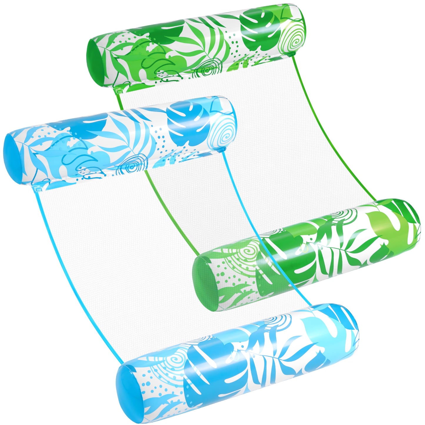 HotSLOOSH 2 Packs Hammock Pool Floats Adults, 4-in-1 Multi-Purpose Inflatable Pool Floats PVC Water Hammock Lounge Floaties