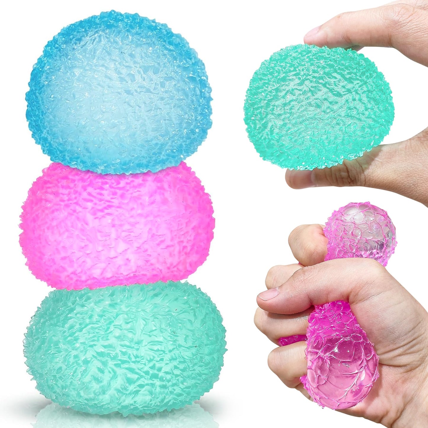 Hot3Pcs Big Taba Squishies Strawberry, Cute Strawberry Squeeze Toys, Upgrade Fruit Squishies, Kawaii Sticky Stress Toy, Clear Fidget Toys, Valentines Gift for Kids, Teen Boys Girls Birthday Gift Ideas