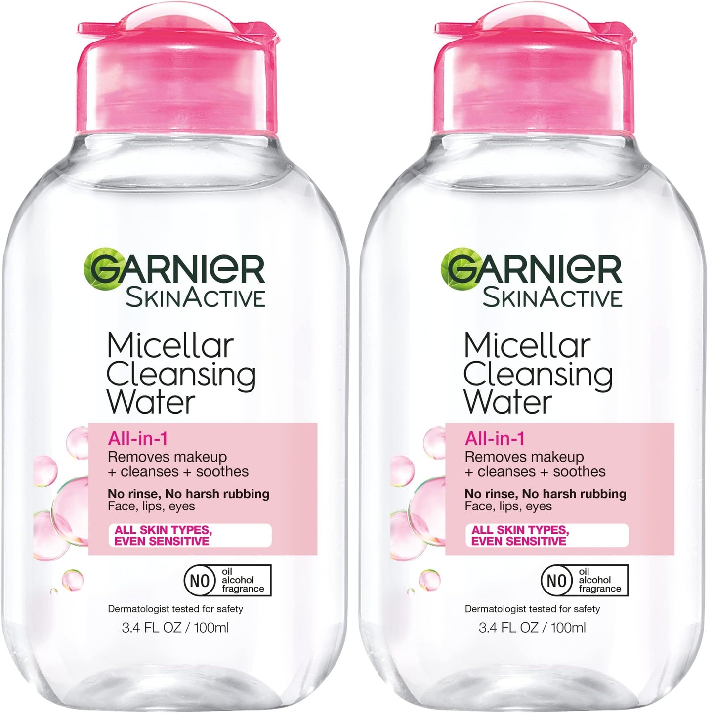 HotGarnier Micellar Water, Hydrating Facial Cleanser & Makeup Remover, Suitable for Sensitive Skin, Vegan, Cruelty Free, 13.5 Fl Oz (400mL), 2 Count